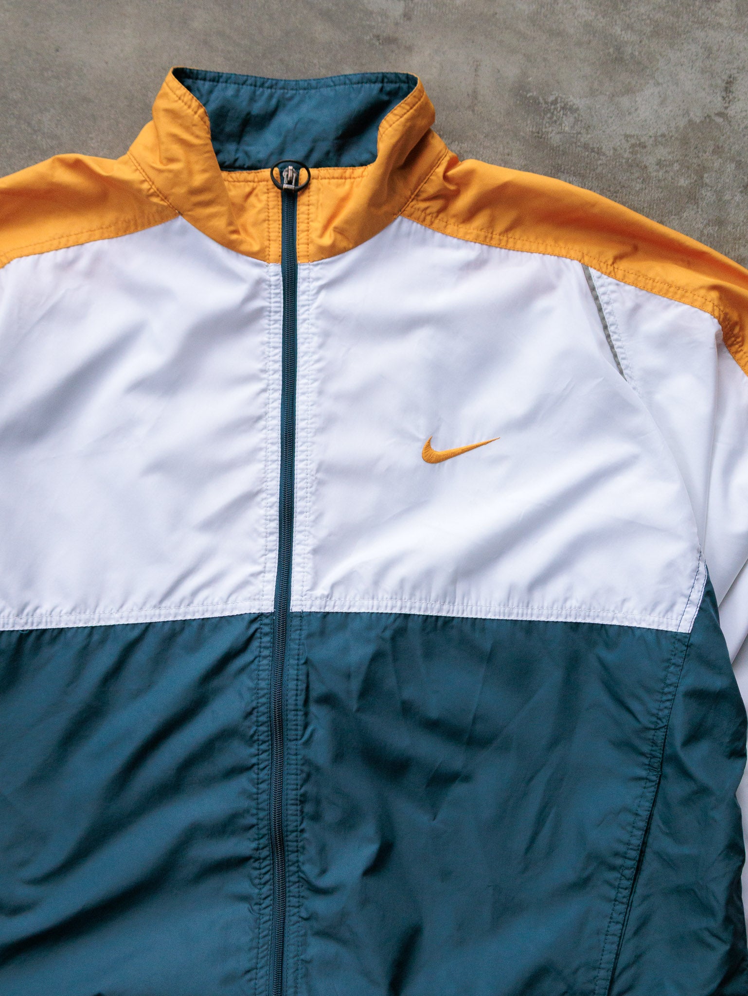 Vintage 90s Teal & Yellow Nike Zip Windbreaker (12-14Y)