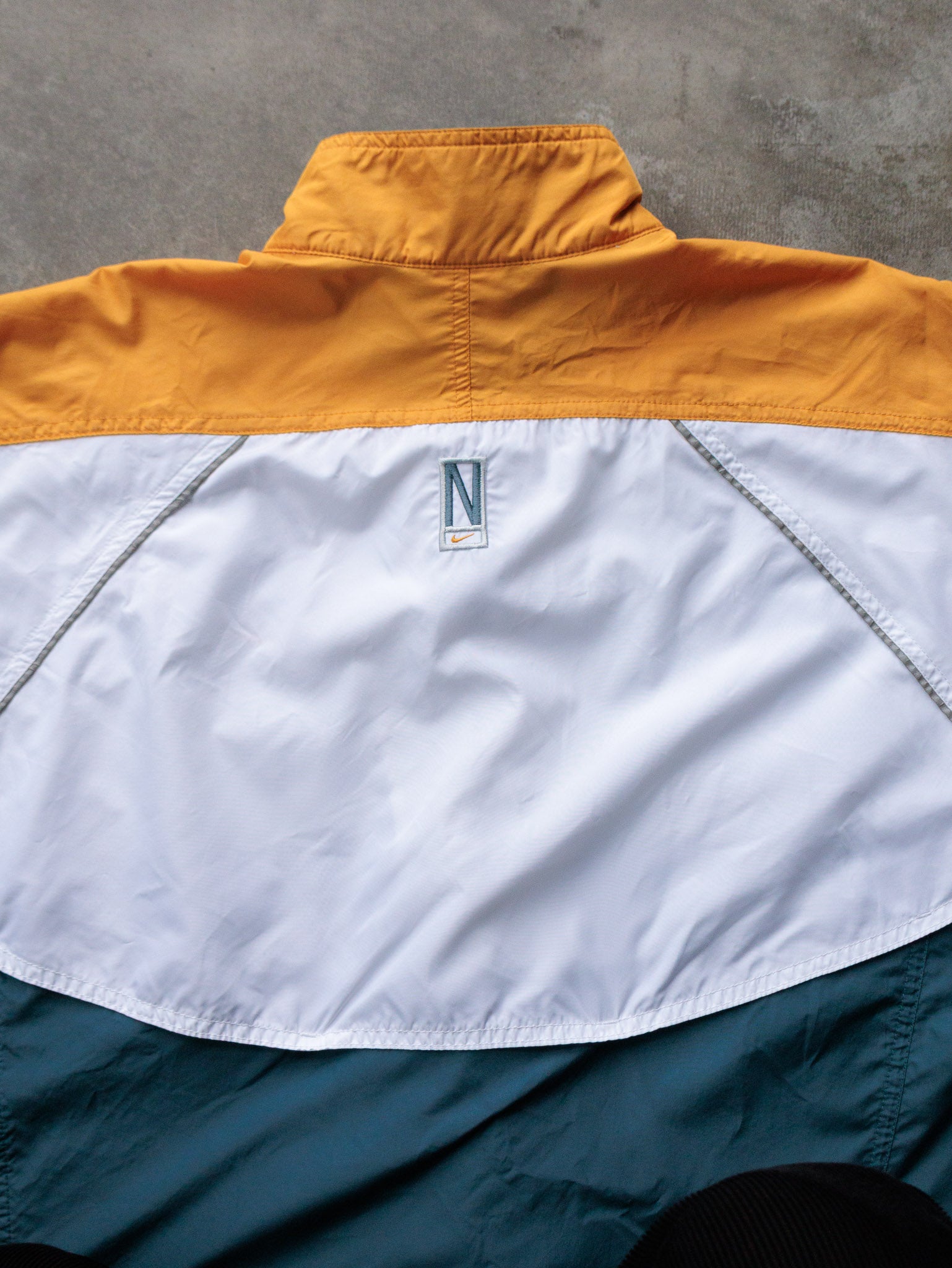 Vintage 90s Teal & Yellow Nike Zip Windbreaker (12-14Y)