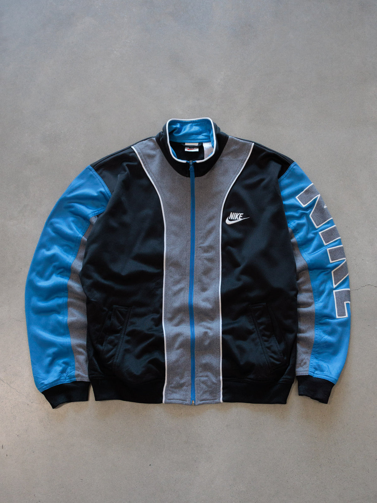 Vintage 00s Black Nike Colourblock Track Jacket (M)