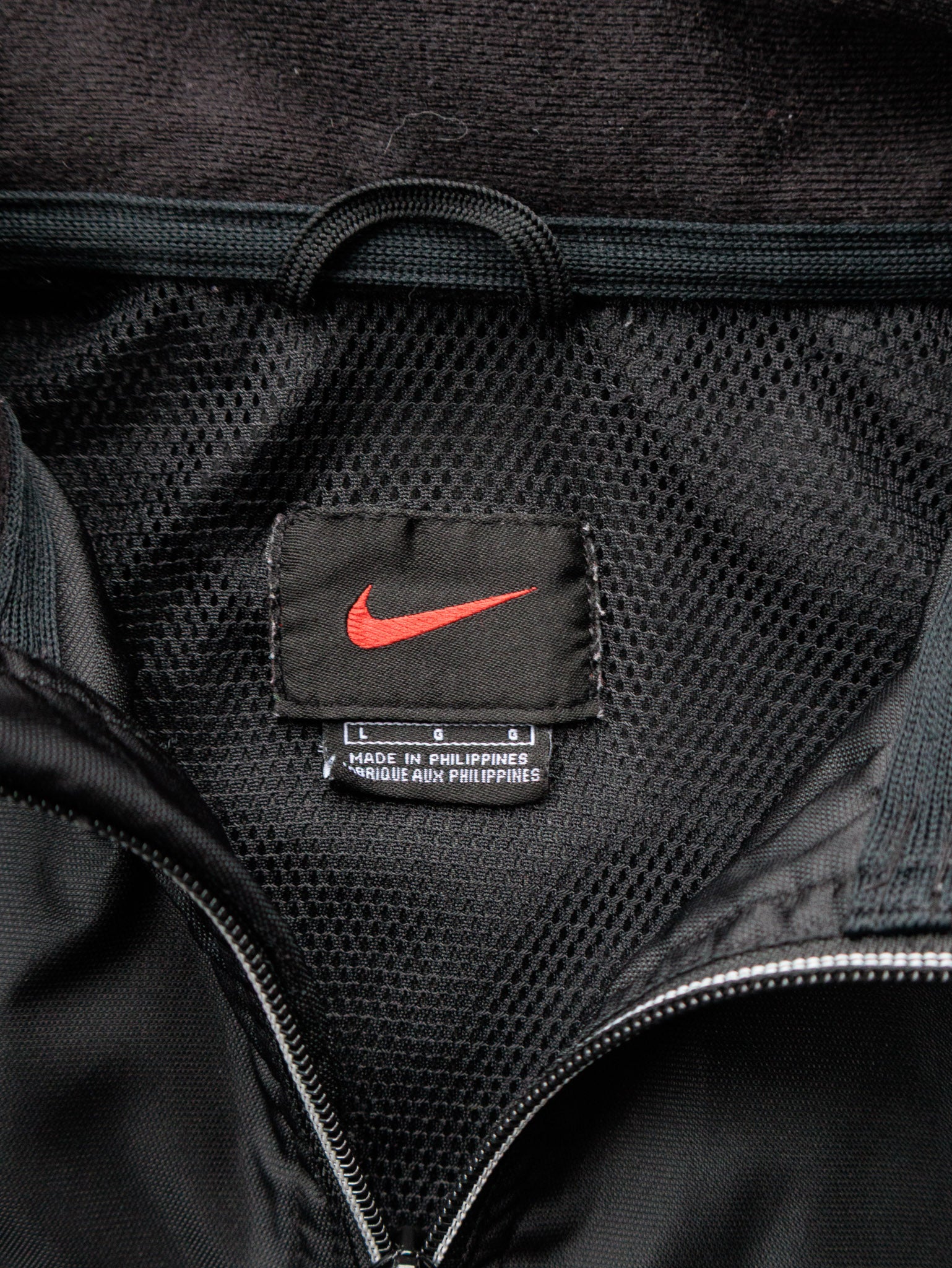 Vintage 90s Nike Mesh-Lined Half-Zip Hooded Jacket (L)
