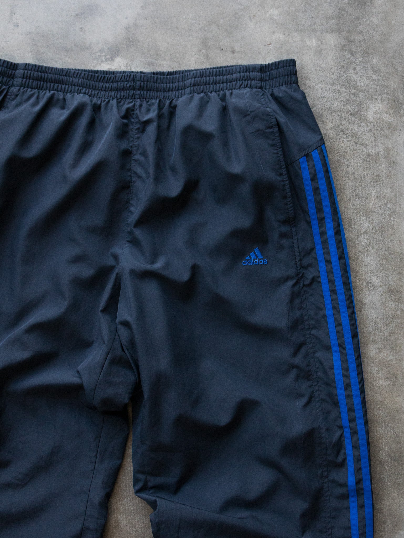 Vintage 00s Navy & Blue Adidas Track Pants (XL)