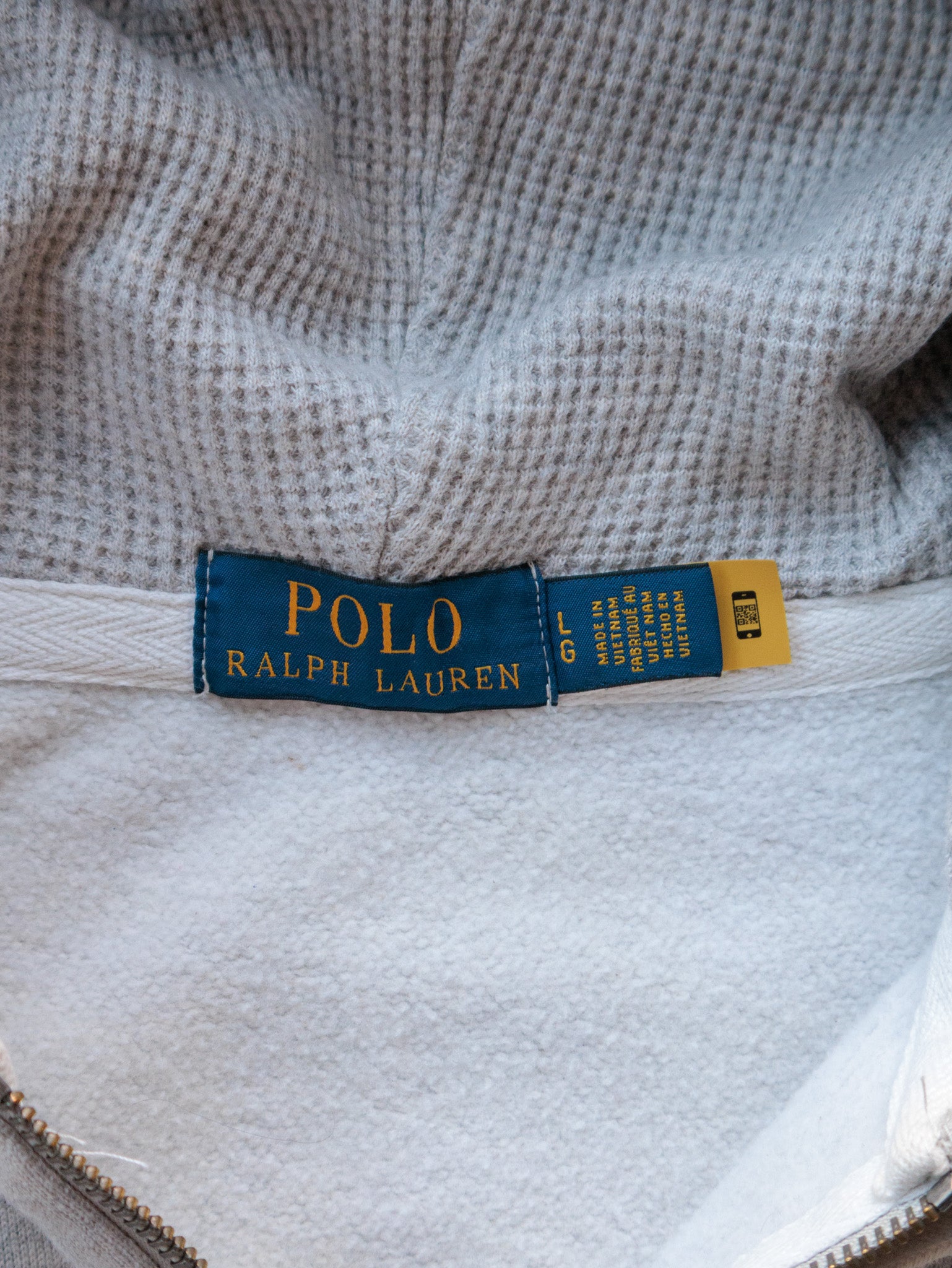 Vintage Grey Polo Ralph Lauren Zip Hoodie (-)