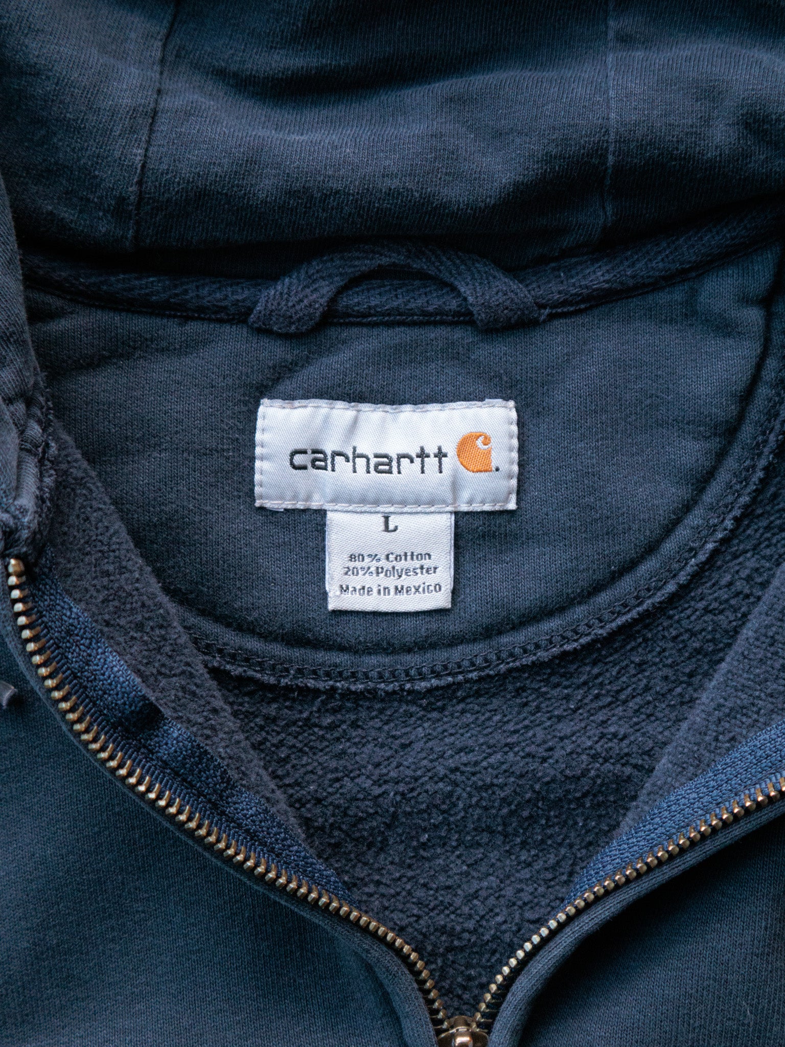 Vintage Navy Carhartt Zip Hoodie (L)