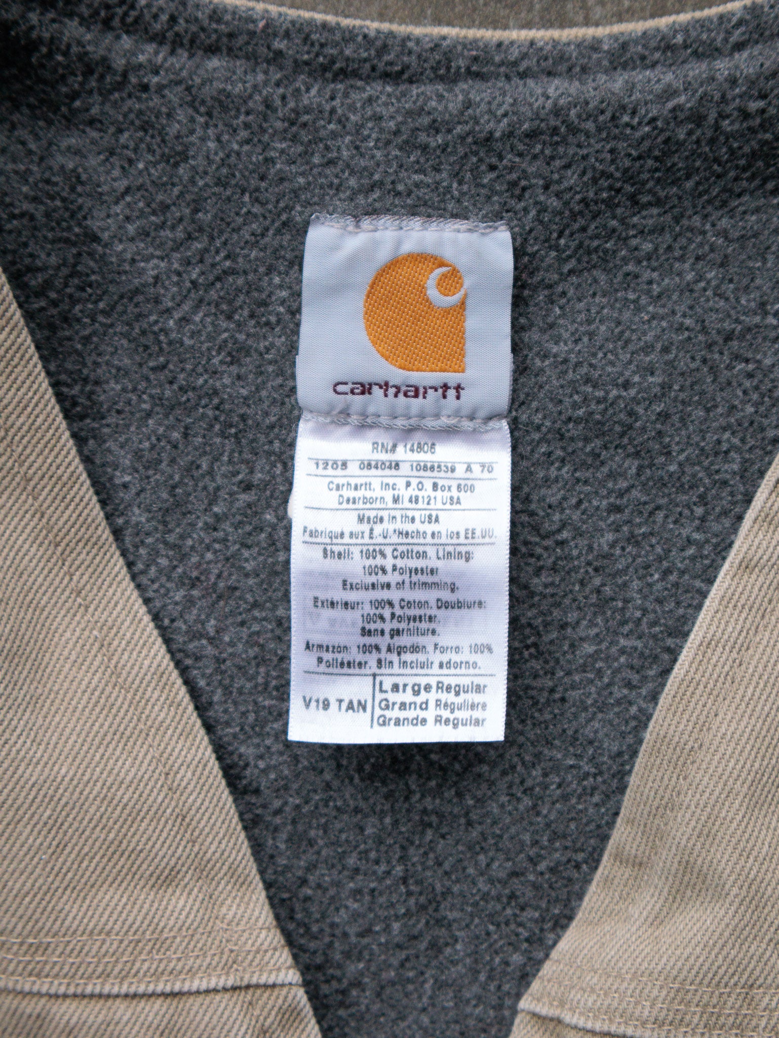 Vintage 2005 Carhartt V19 Tan Vest (L)