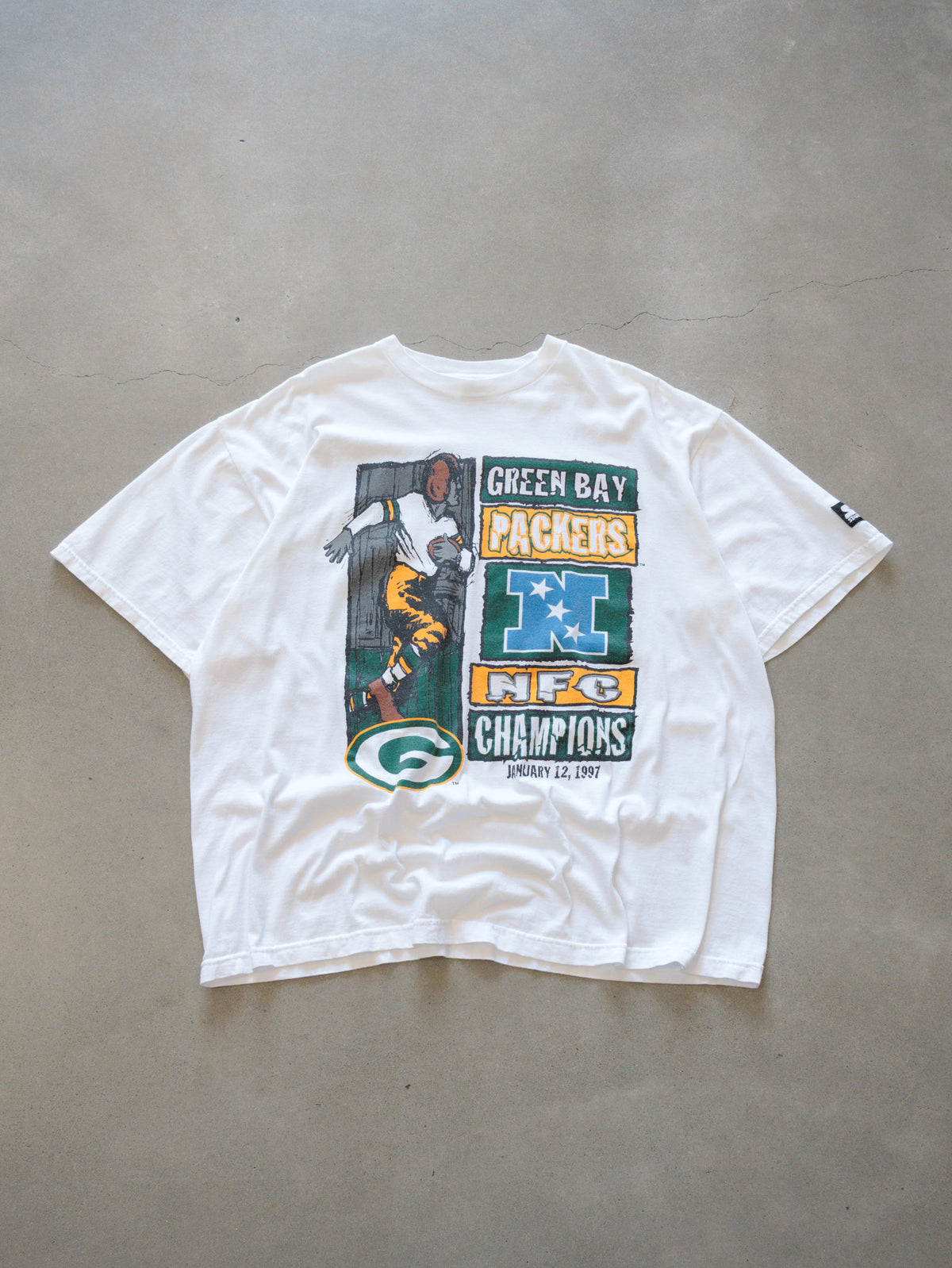 Vintage 1997 White Starter Green Bay Packers Tee (XL)