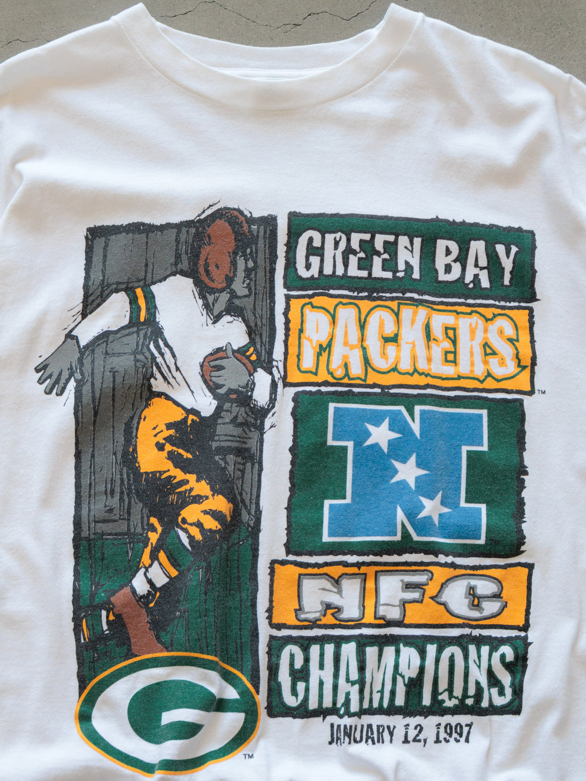 Vintage 1997 White Starter Green Bay Packers Tee (XL)