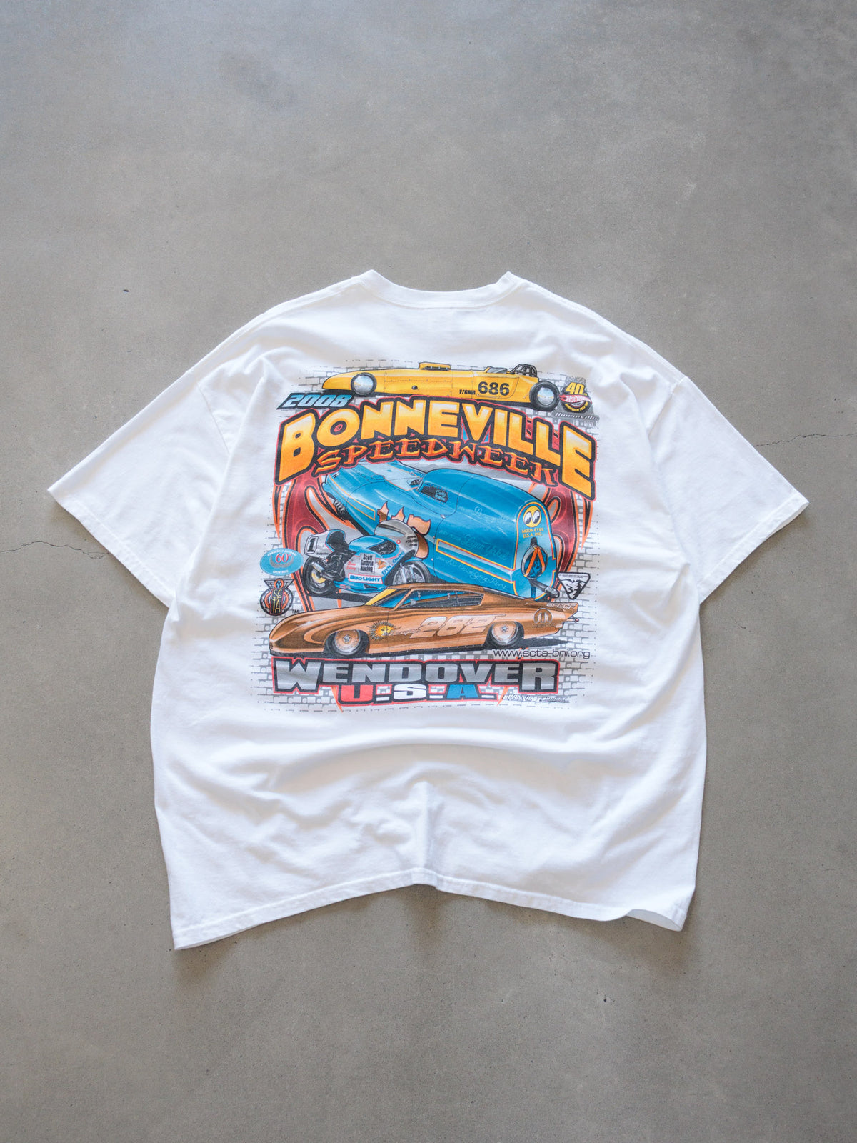 Vintage 2008 White Bonneville Speedweek Tee (2XL)