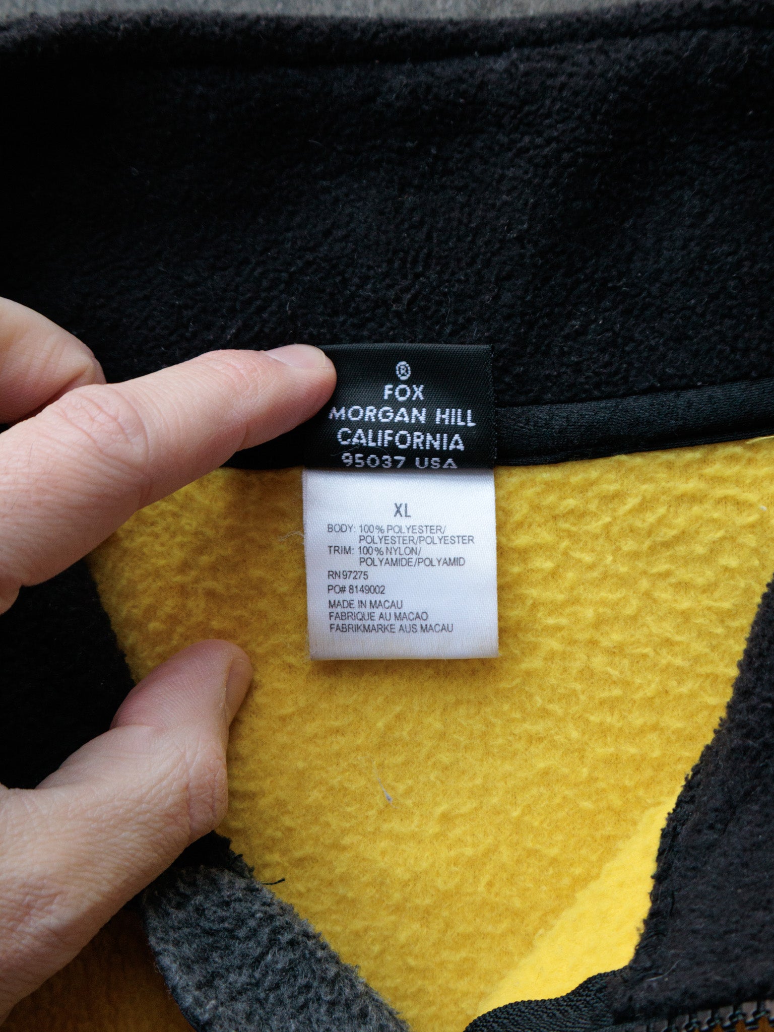 Vintage 90s Black Fox Colourblock Fleece Vest (XL)