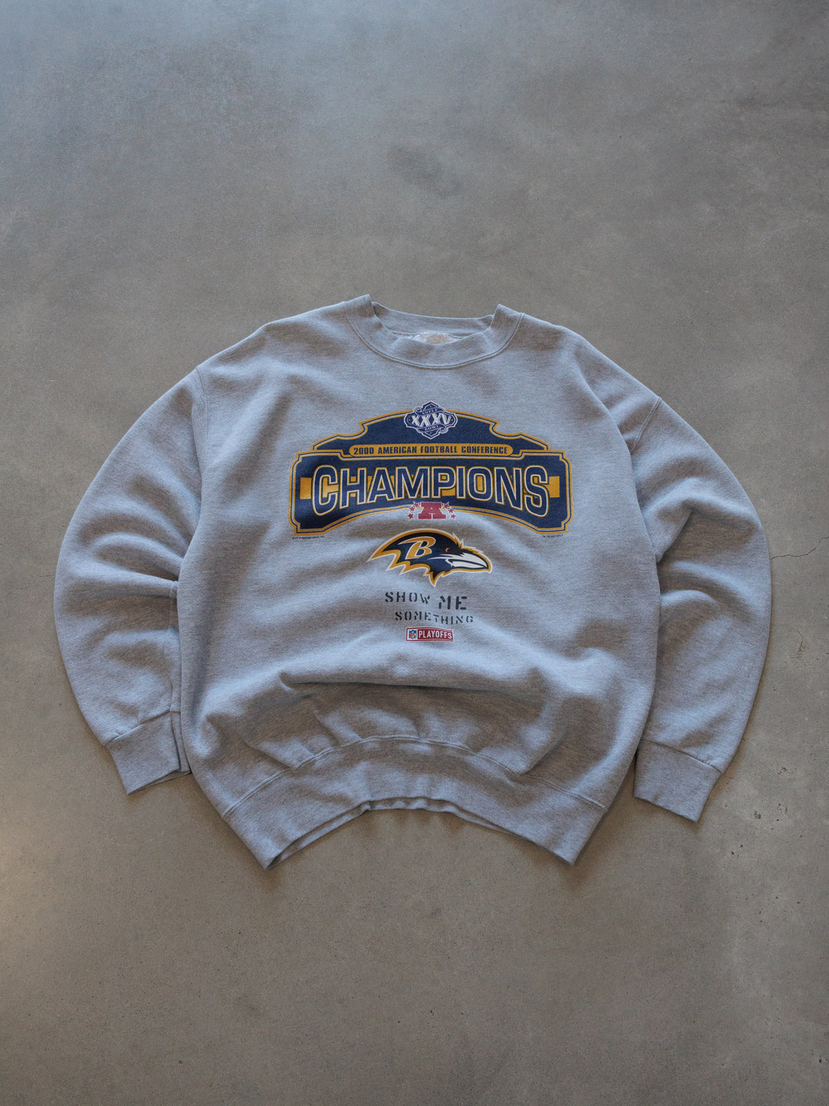 Vintage 2000 Grey Baltimore Ravens AFC Champions Sweatshirt (-)