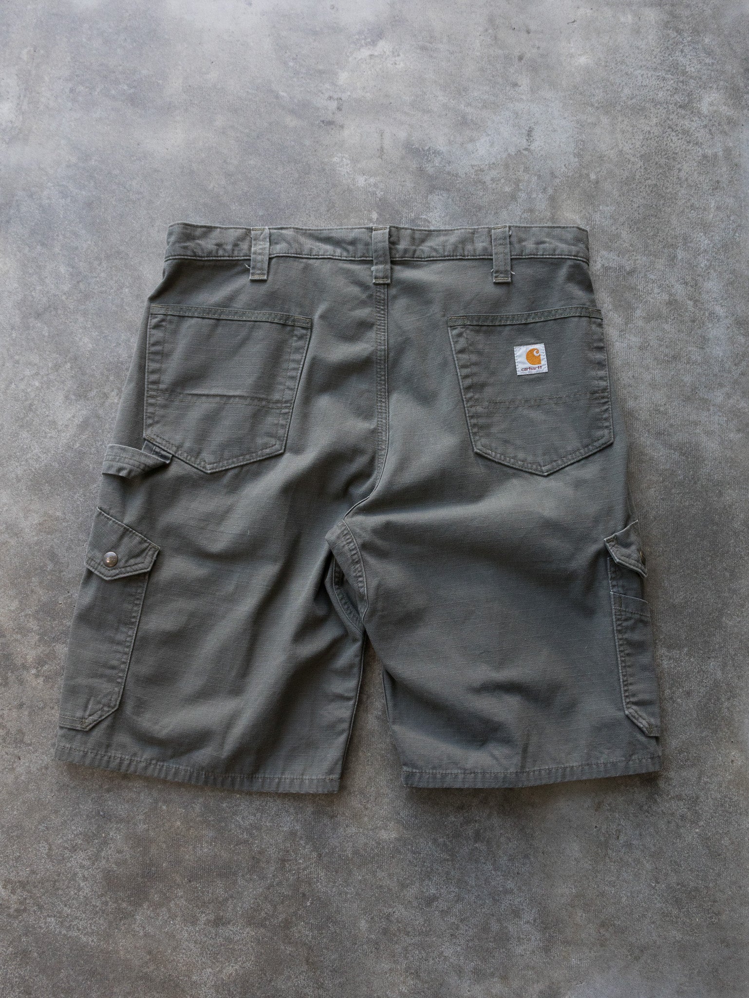 Vintage 00s Moss Green Carhartt Ripstop Cargo Shorts (W36)