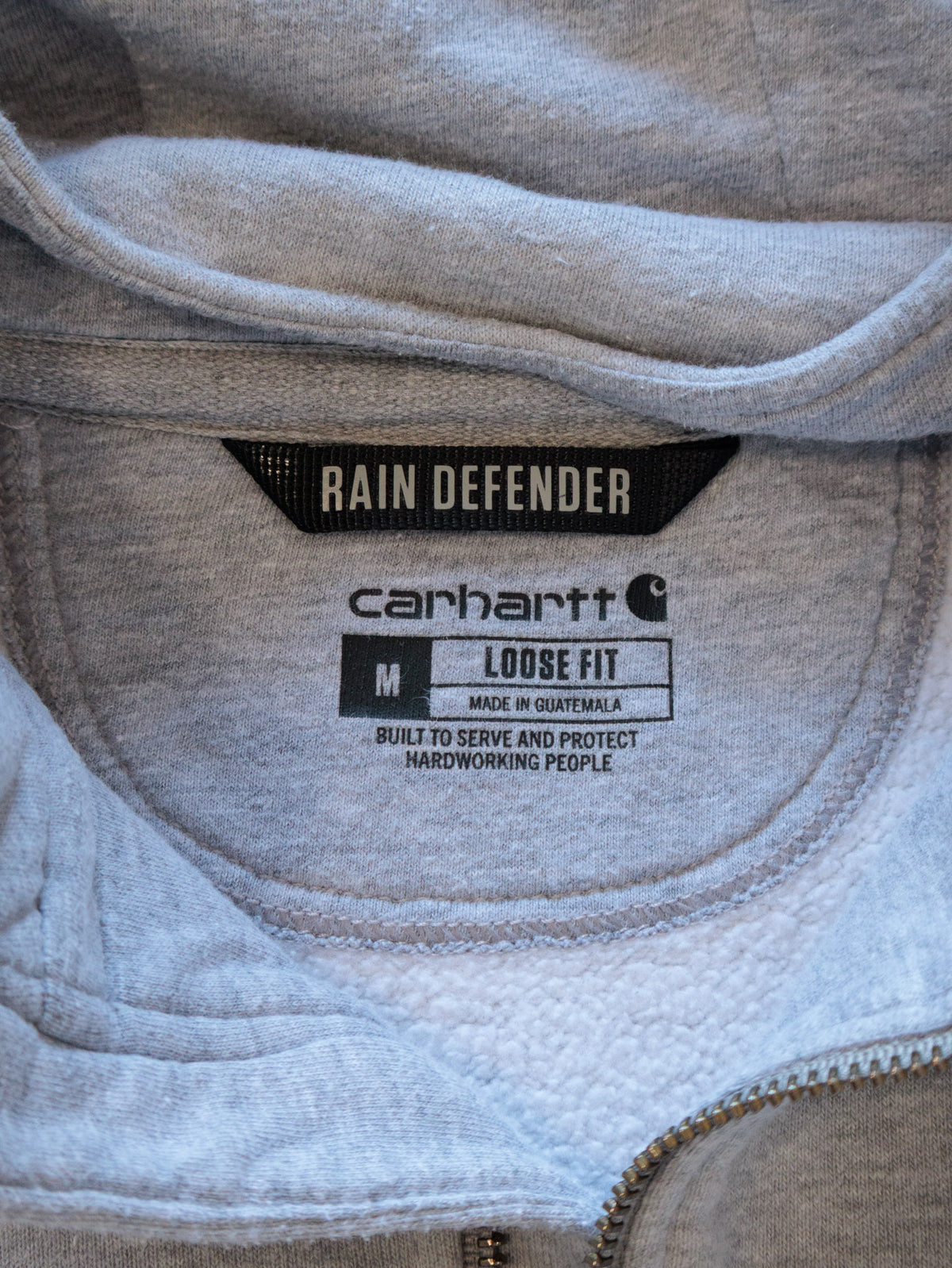 Vintage Grey Carhartt Quarter Zip Hoodie (M)