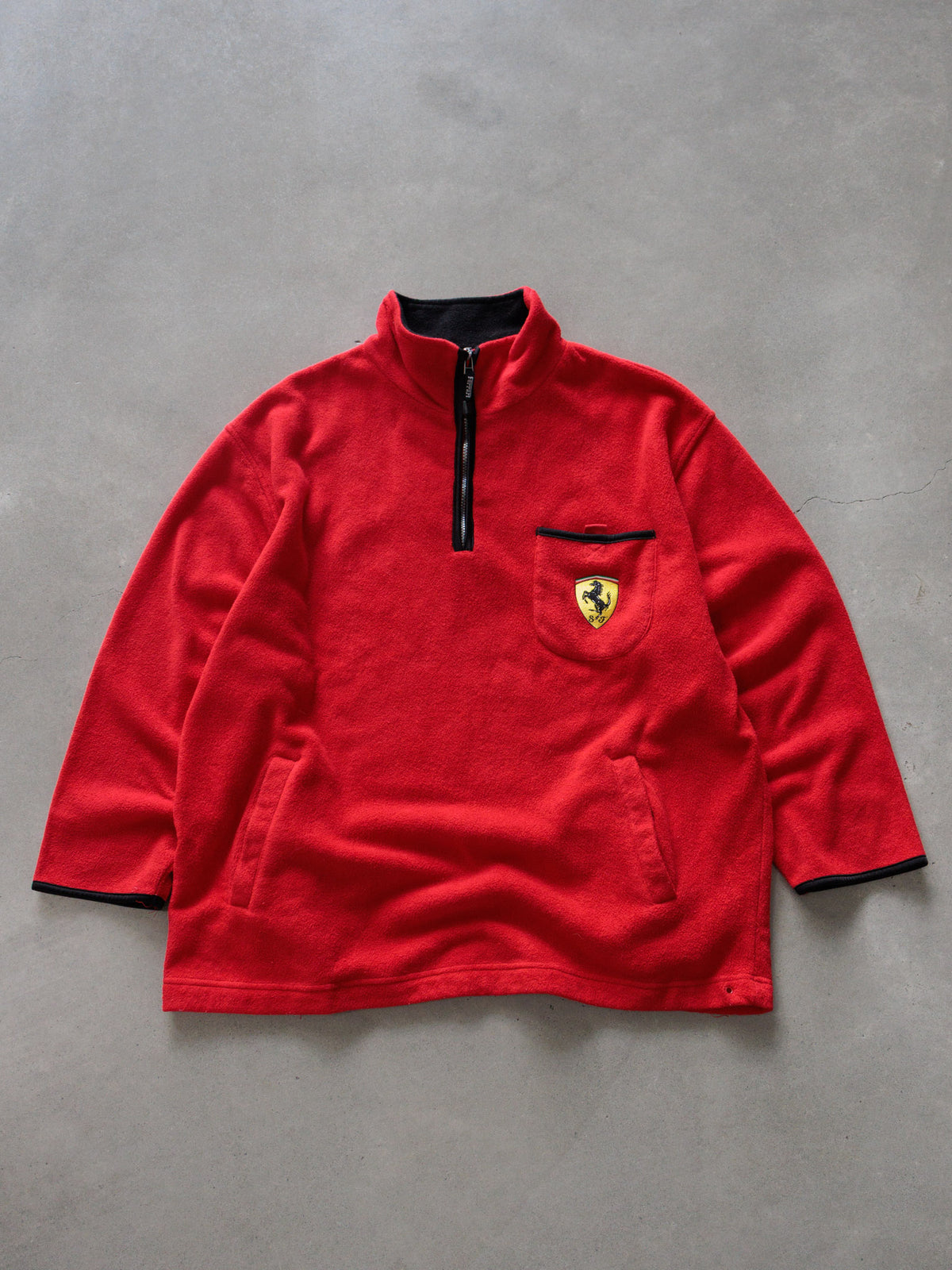 Vintage Red Ferrari Fleece Quarter Zip (2XL)