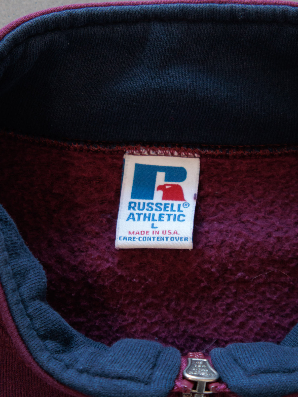 Vintage 90s Red Russell Athletic Fleece Quarter Zip (L)