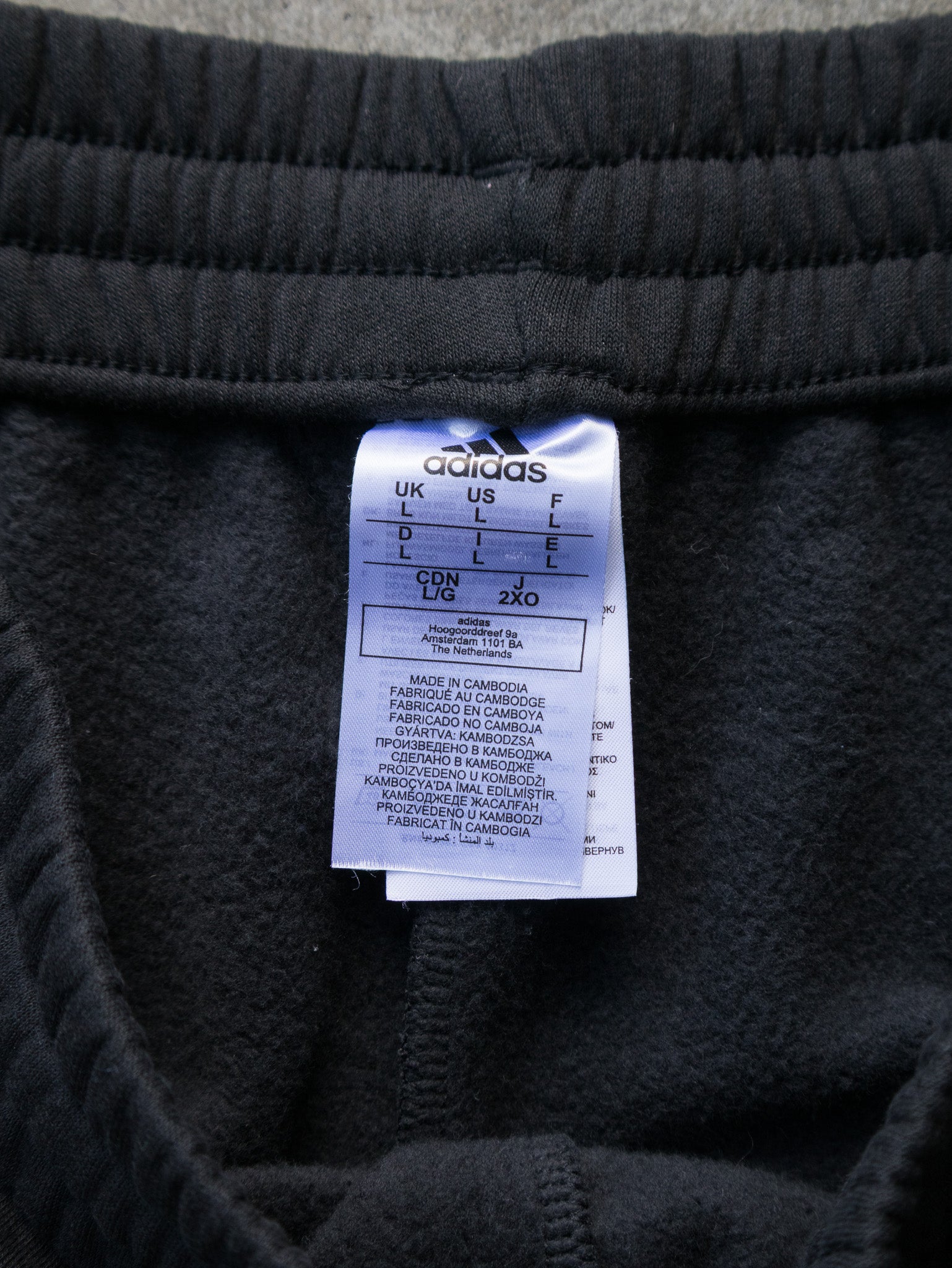 Vintage Black Adidas 3-Stripe Sweatpants (L)