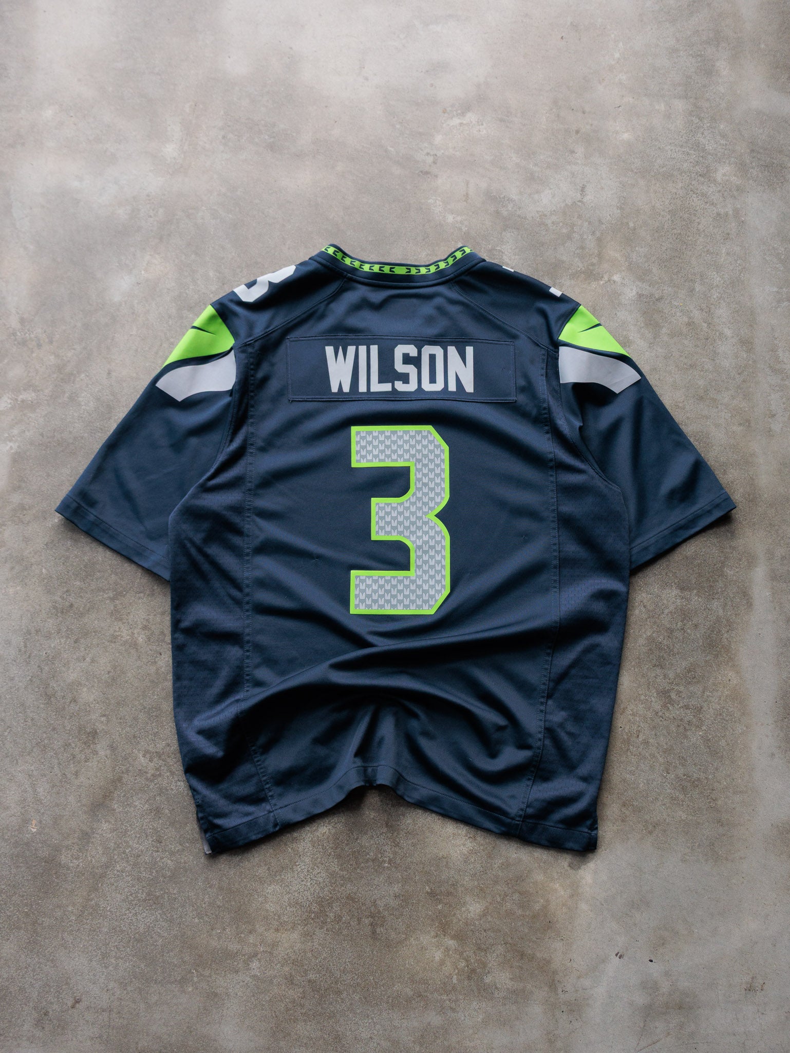 Blue Nike Seattle Seahawks Russell Wilson NFL Jersey (L)