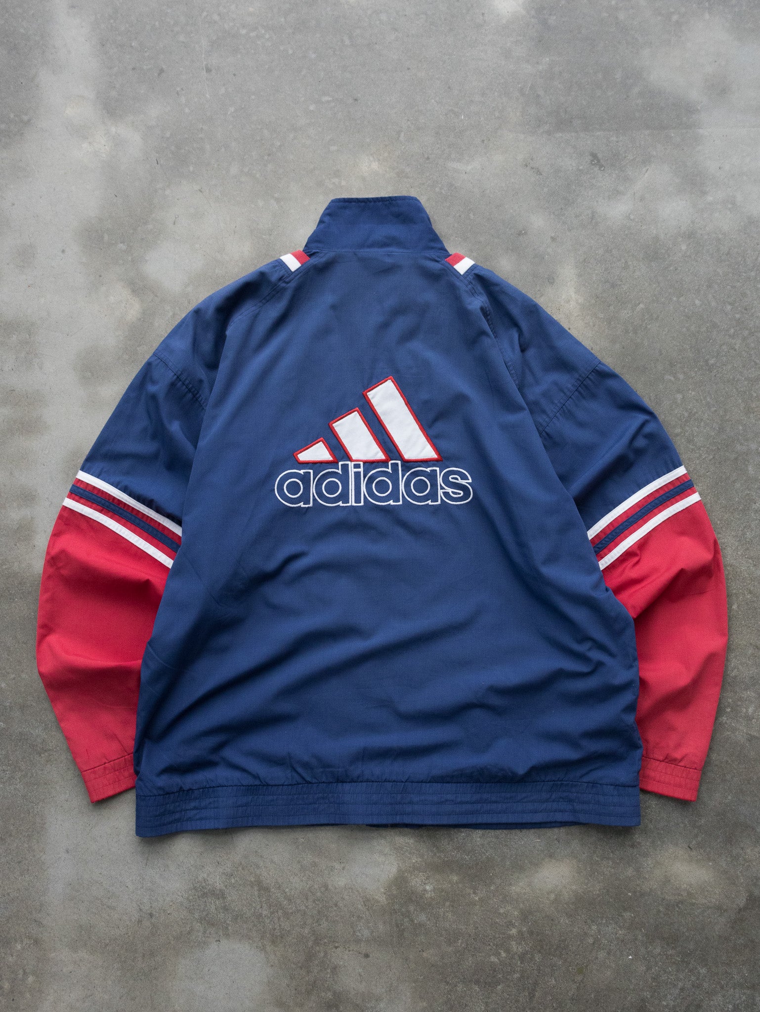 Vintage Navy Adidas Colourblock Windbreaker (XL)