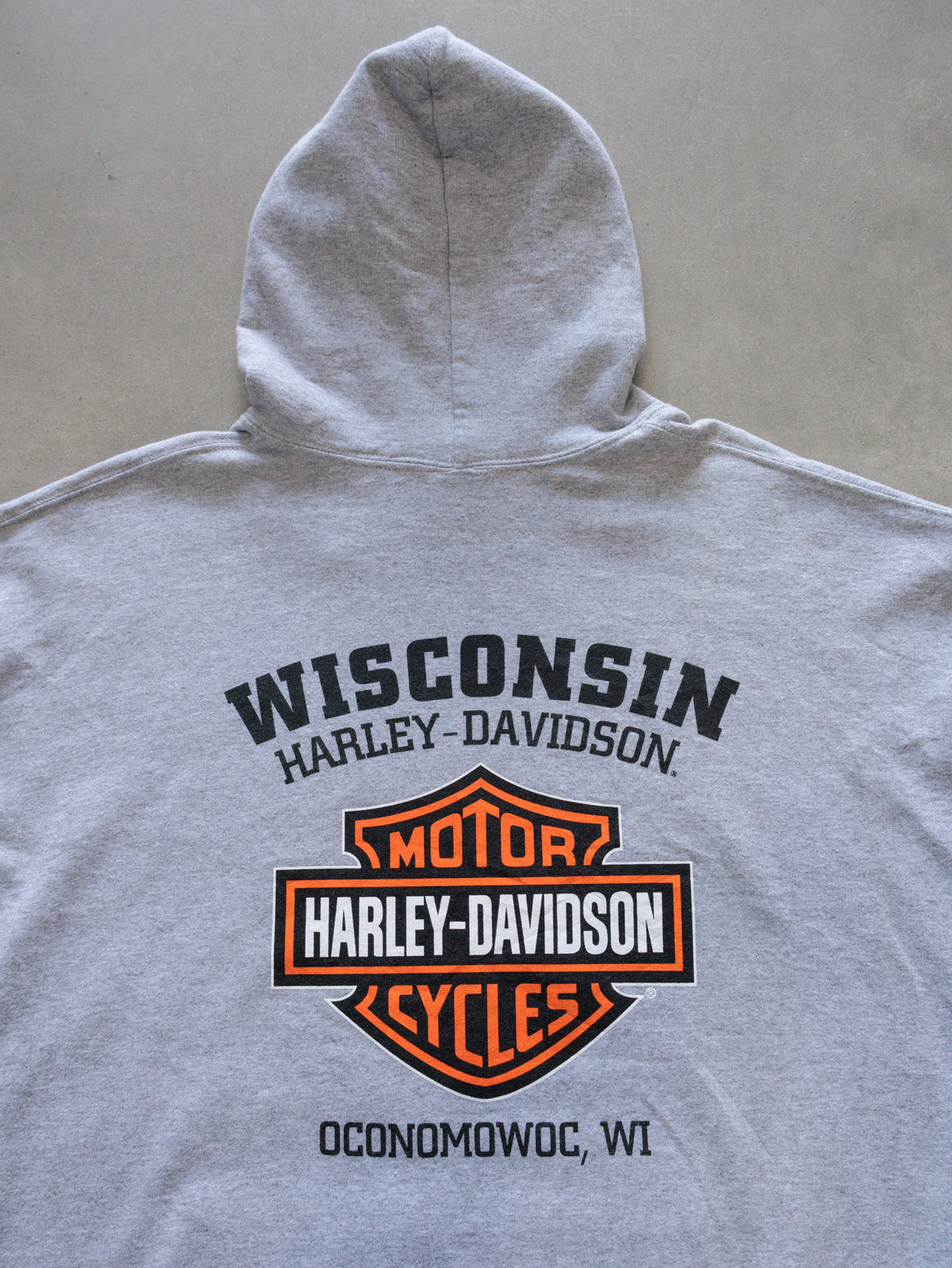 Grey Harley-Davidson Oconomowoc Wisconsin Hoodie (2XL)