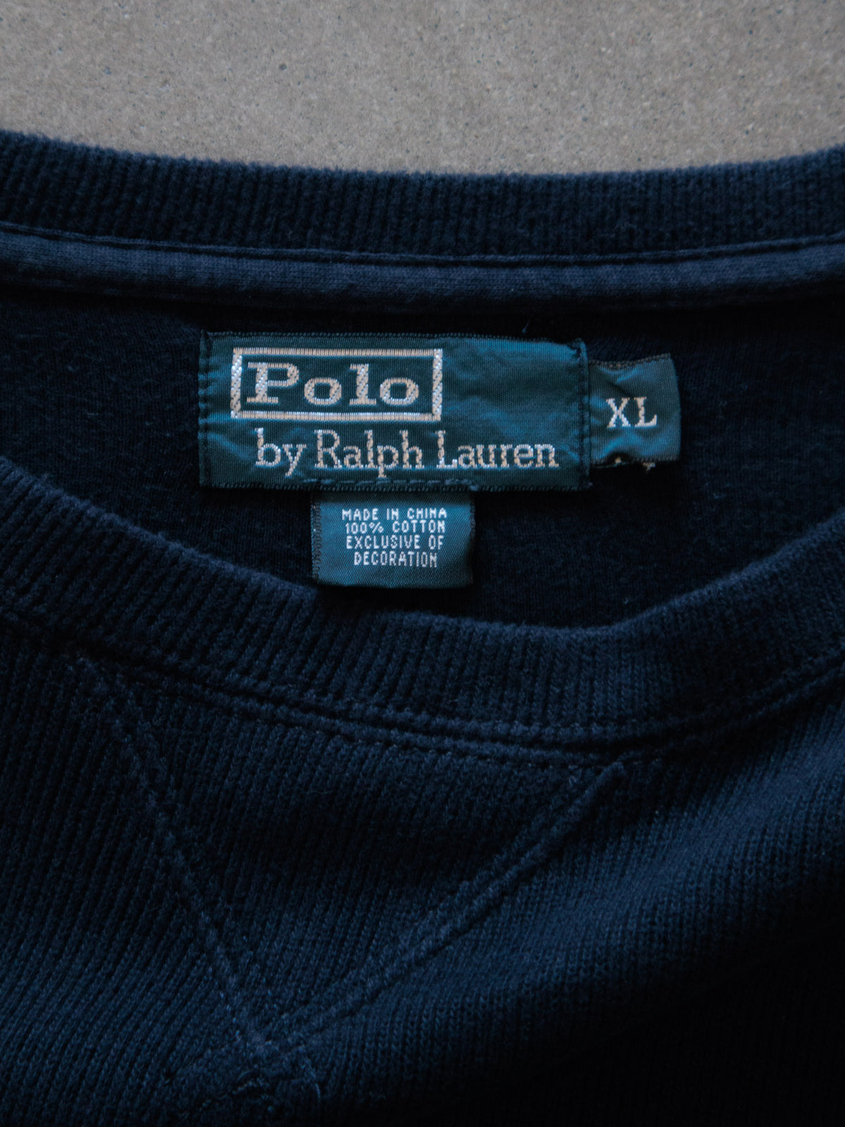 Vintage 90s Navy Polo Ralph Lauren Sweatshirt (XL)
