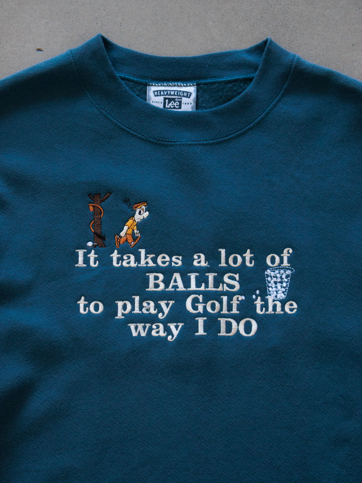 Vintage 90s Green Lee Golf Slogan Sweatshirt (L)
