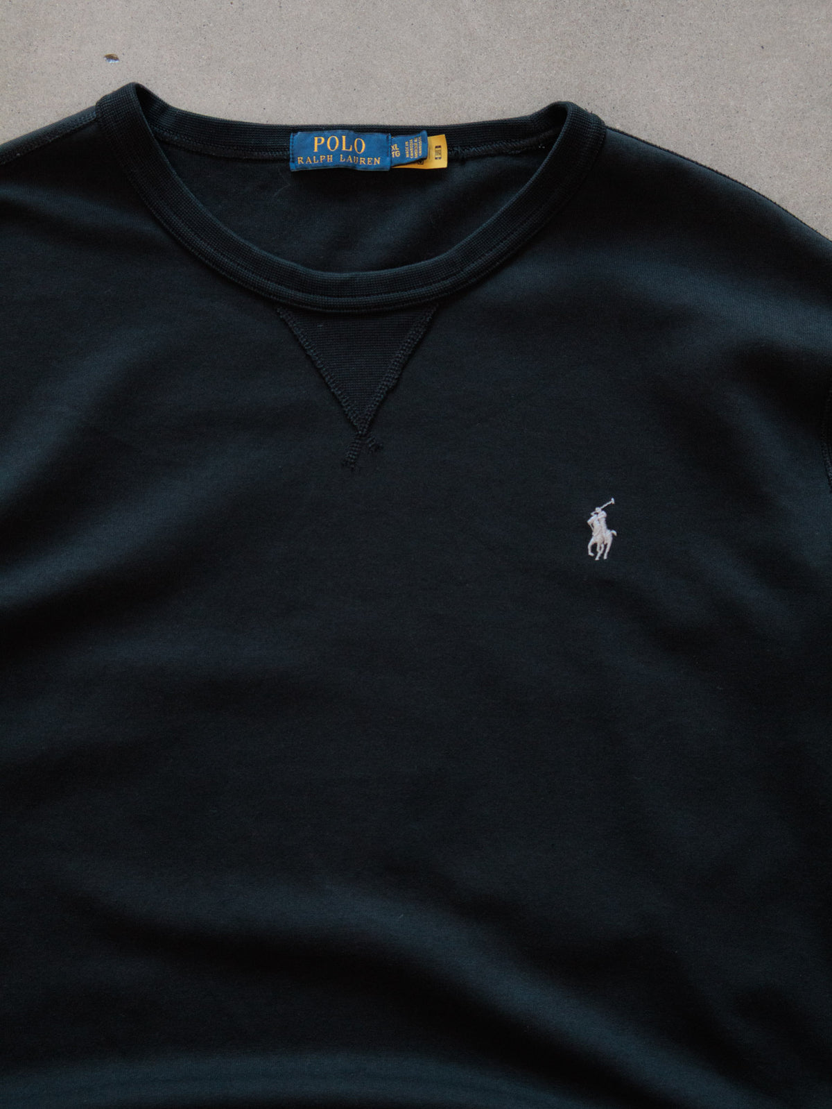 Vintage Black Polo Ralph Lauren Sweatshirt (XL)