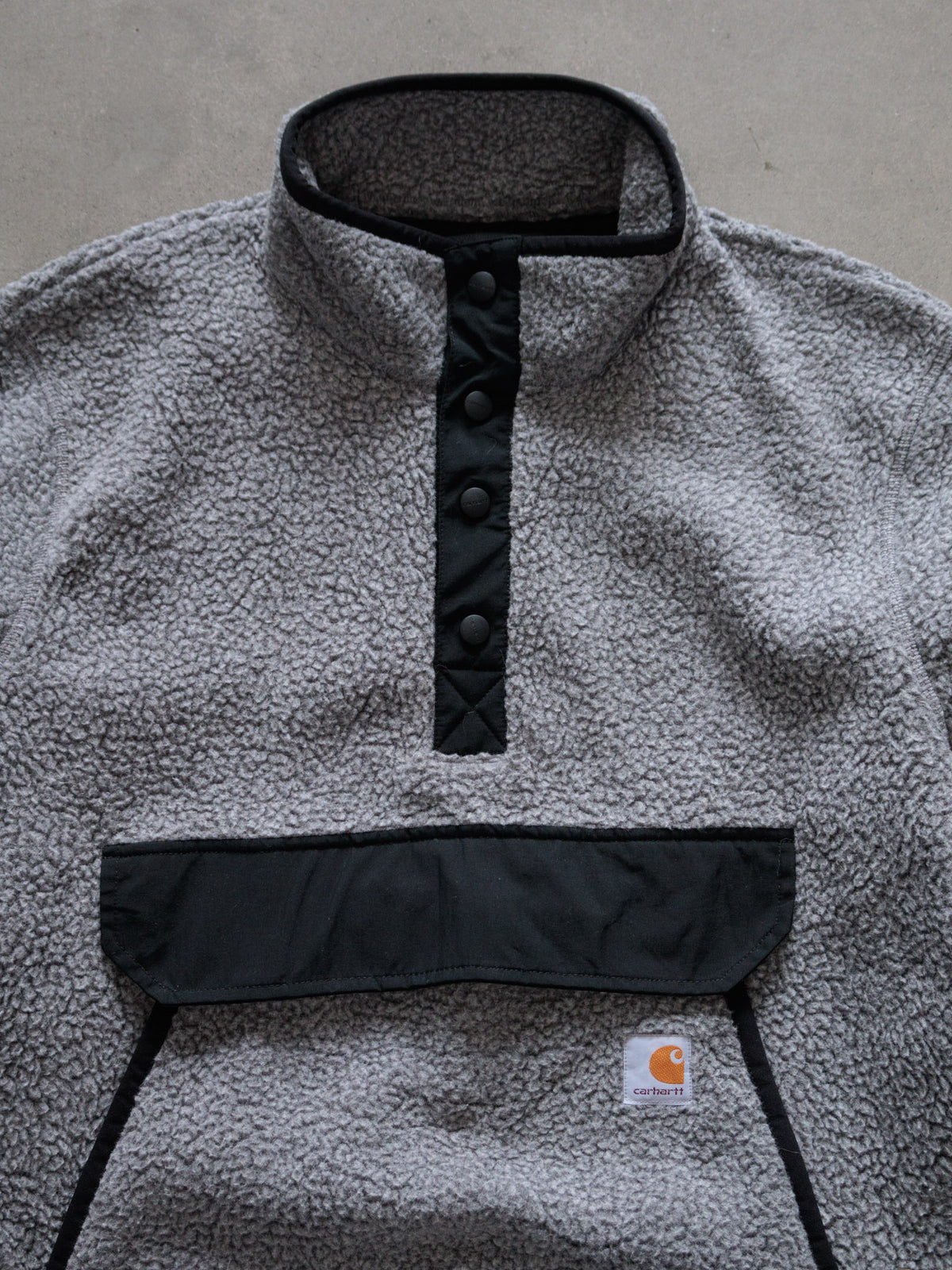 Vintage Grey Carhartt Sherpa Fleece Sweatshirt (M)