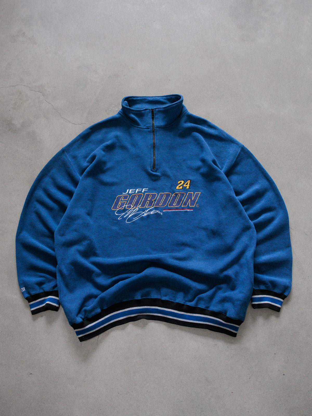 Vintage 00s Blue NASCAR Jeff Gordon Knit Quarter Zip (2XL)