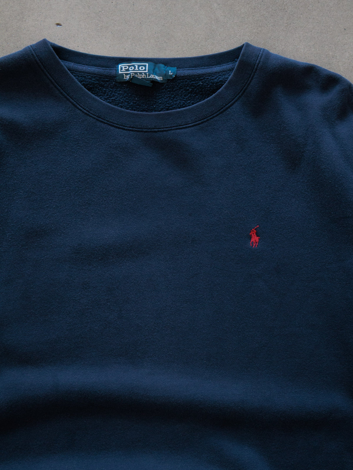 Vintage Navy Polo Ralph Lauren Sweatshirt (L)