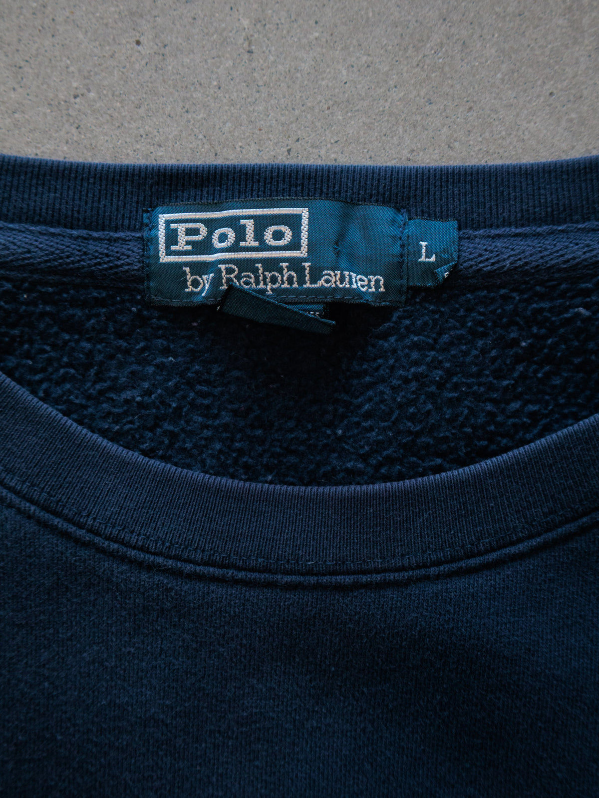 Vintage Navy Polo Ralph Lauren Sweatshirt (L)