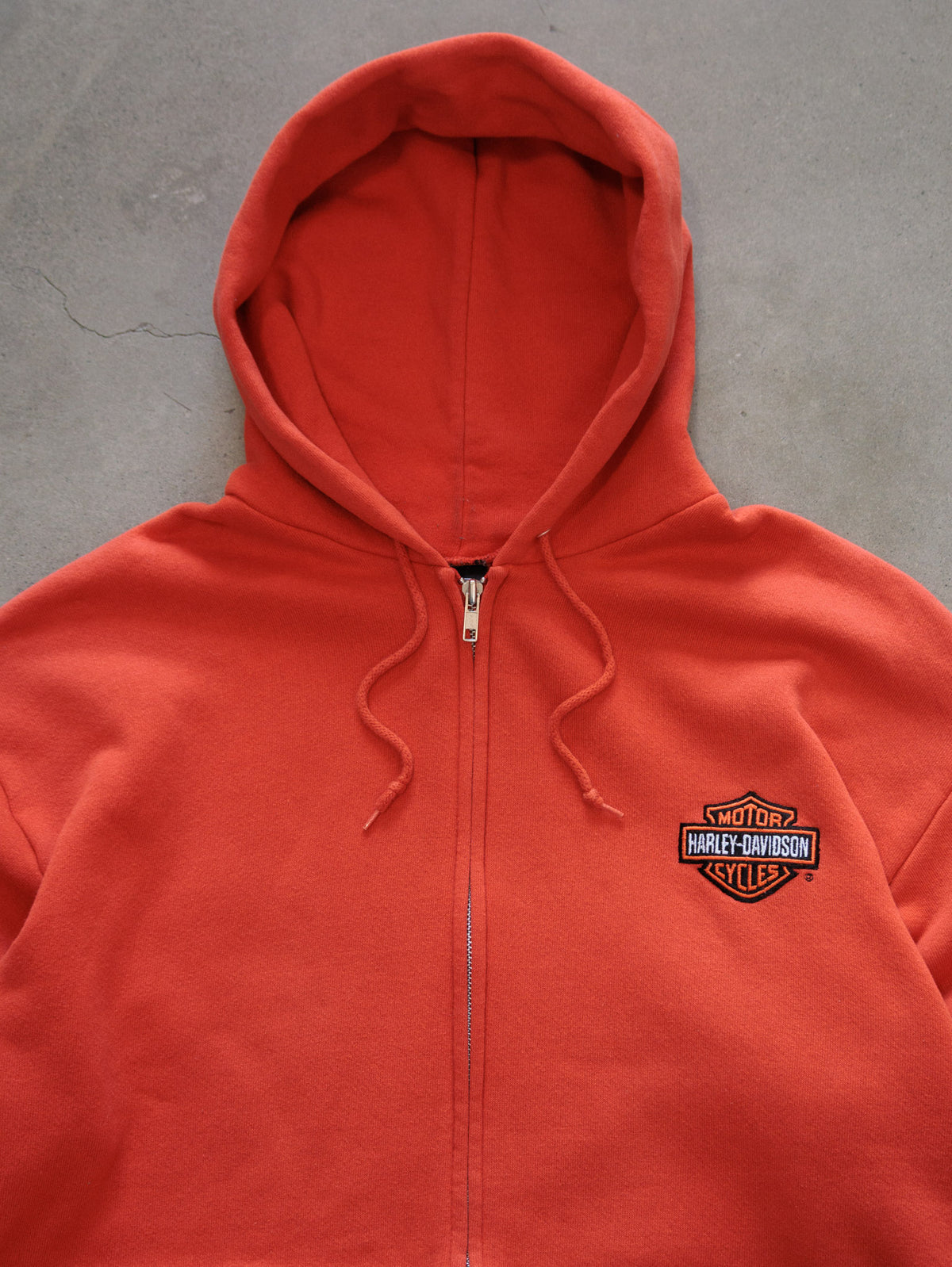 Vintage Orange Harley-Davidson of Rocklin California Full Zip Hoodie (-)
