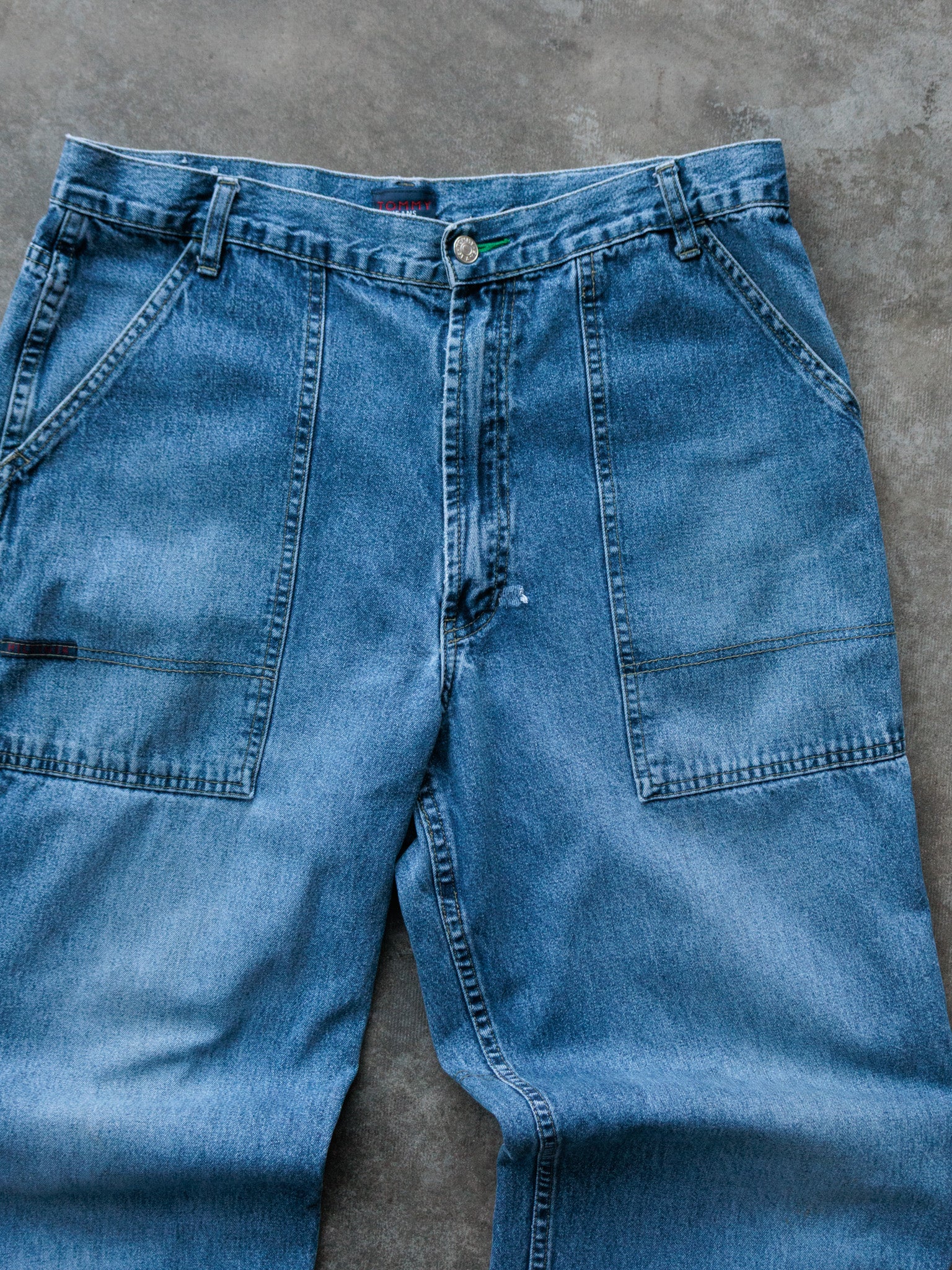 Vintage 90s Blue Tommy Jeans Carpenter Pants (W36)