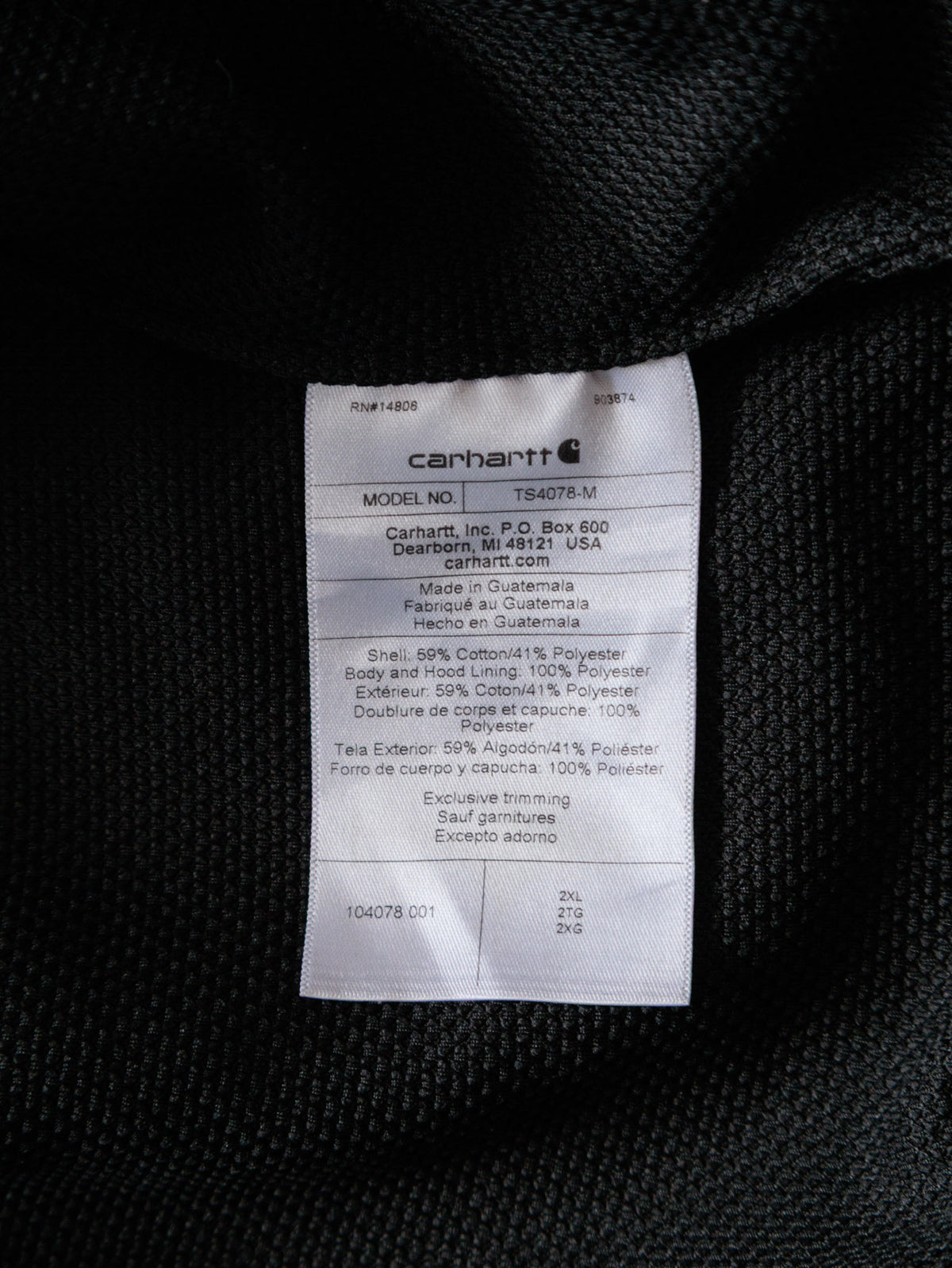 Vintage Black Carhartt Full Zip Hoodie (2XL)