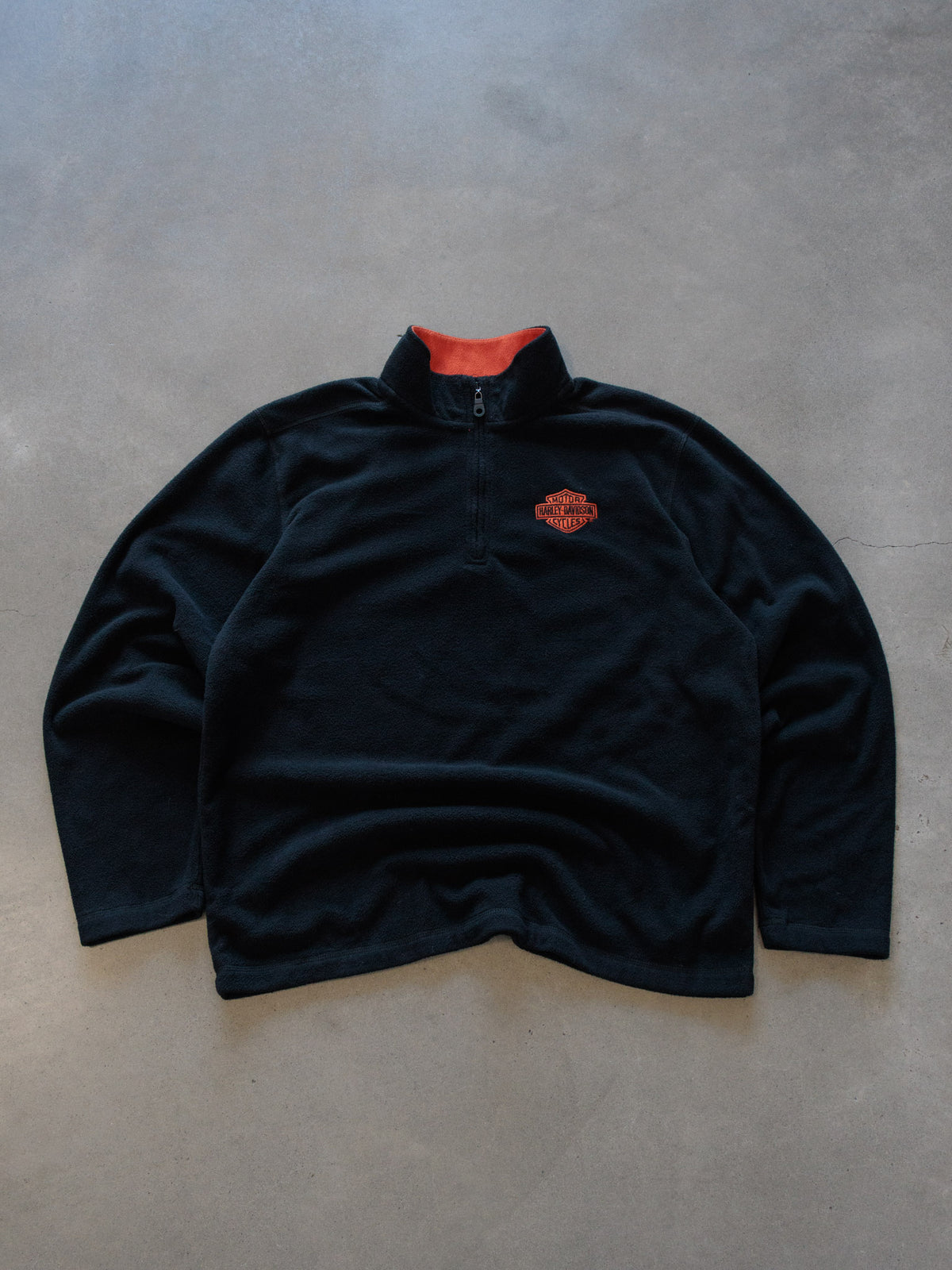 Vintage 00s Black Harley-Davidson Fleece Quarter Zip (L)