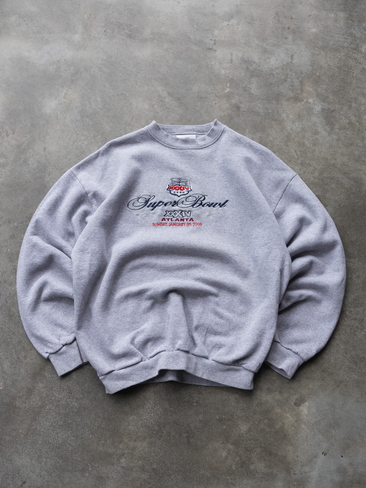 Vintage 2000 Grey Super Bowl Atlanta Sweatshirt (L)