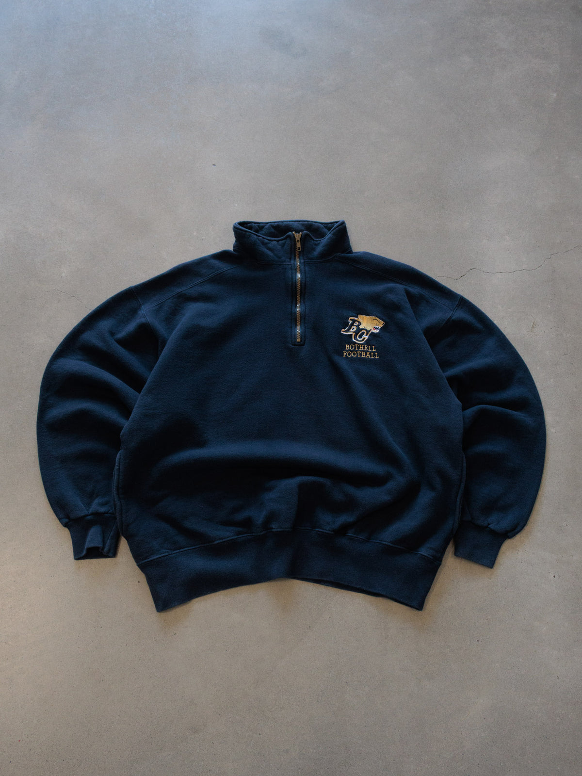 Vintage 90s Navy Russell Athletic Bothell Football Quarter Zip (2XL)
