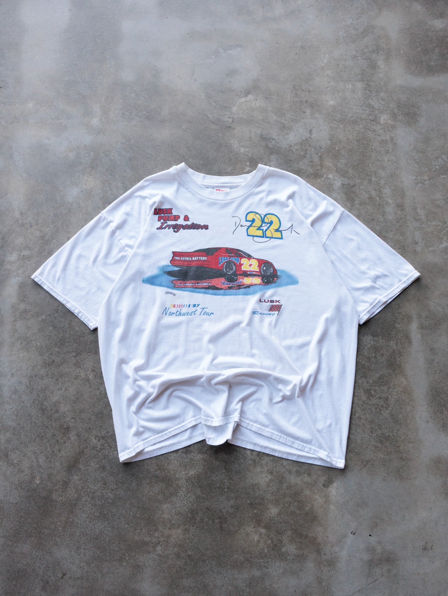 Vintage 1997 White NASCAR Northwest Tour Tee (2XL)