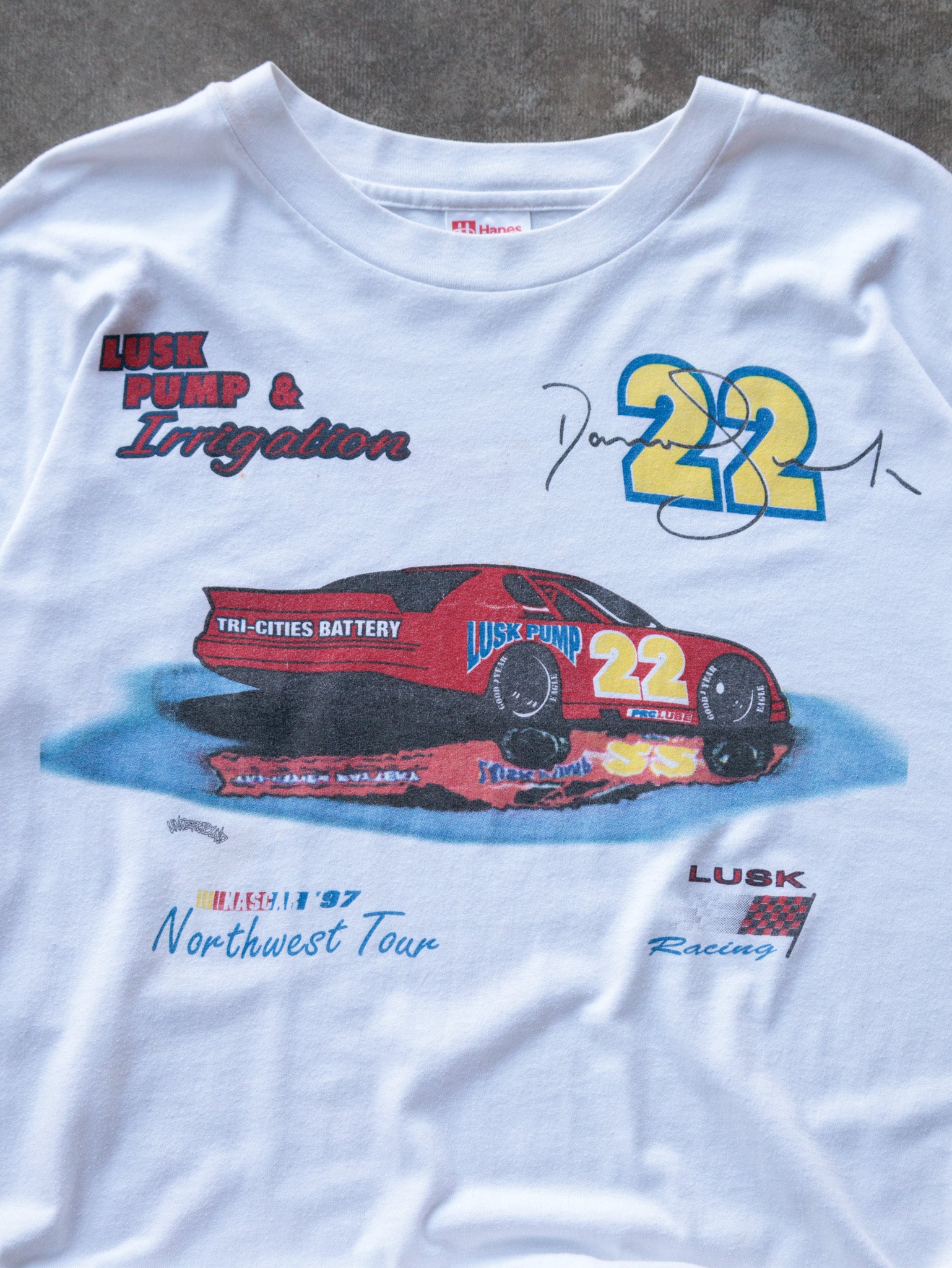 Vintage 1997 White NASCAR Northwest Tour Tee (2XL)