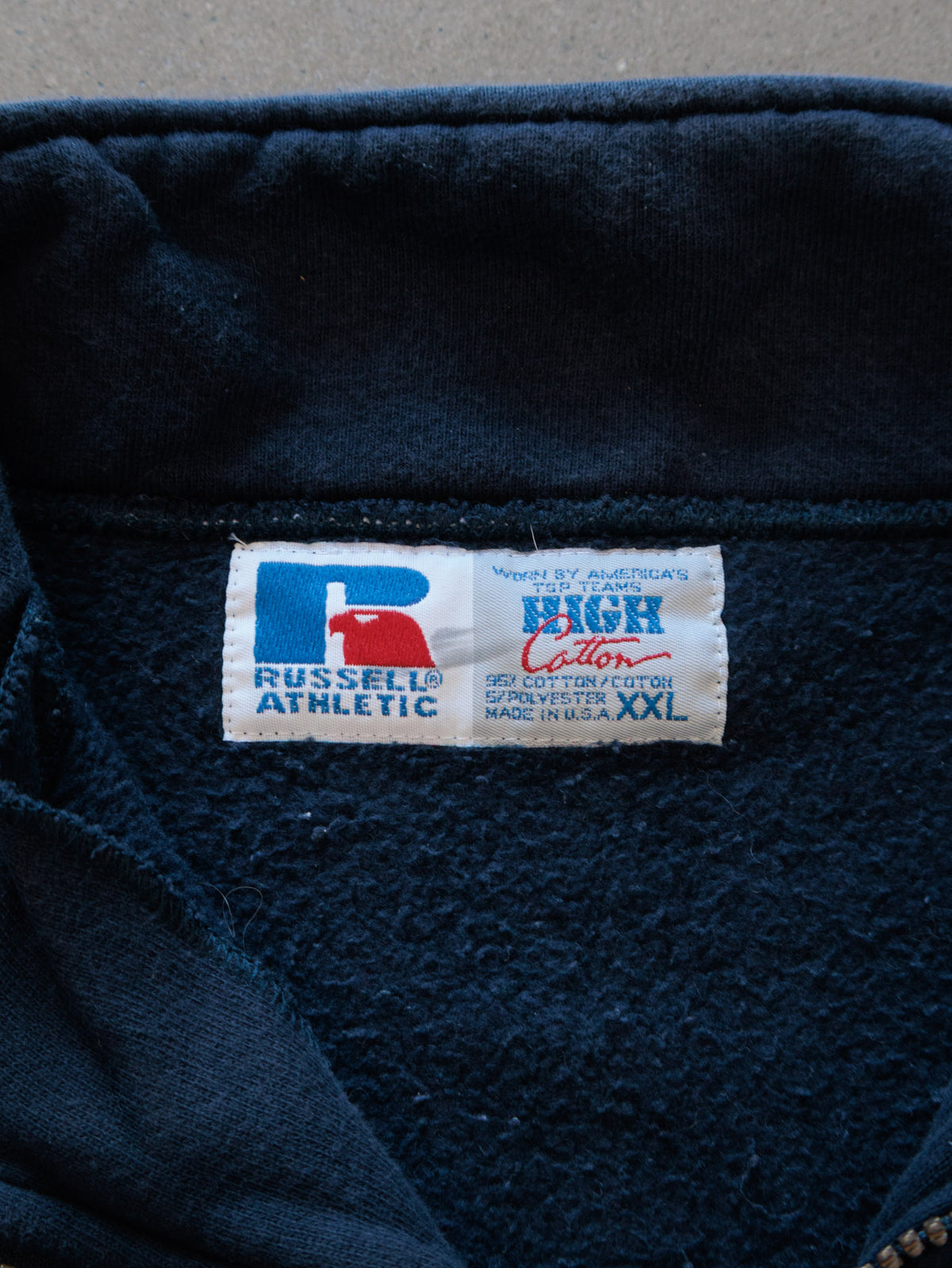 Vintage 90s Navy Russell Athletic Bothell Football Quarter Zip (2XL)