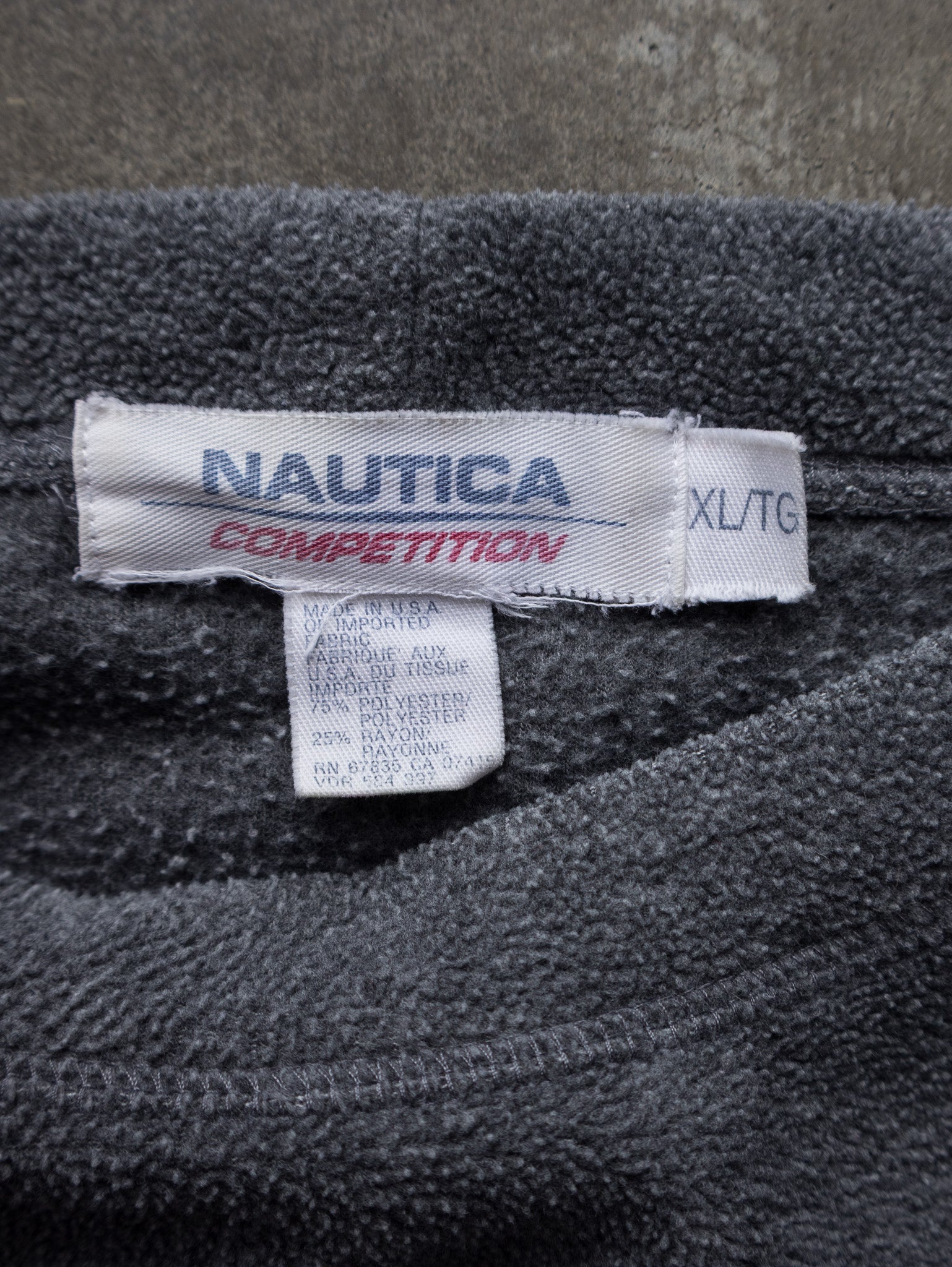 Vintage 90s Grey Nautica Competition Fleece Sweatshirt (XL)