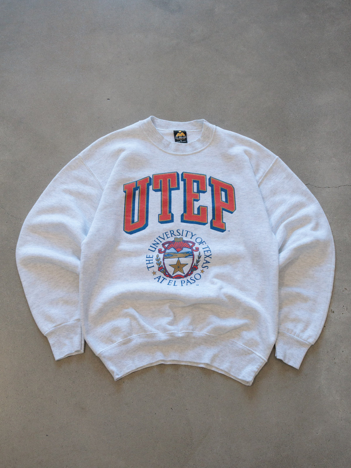 Vintage 90s Grey UTEP Miners Sweatshirt (M)