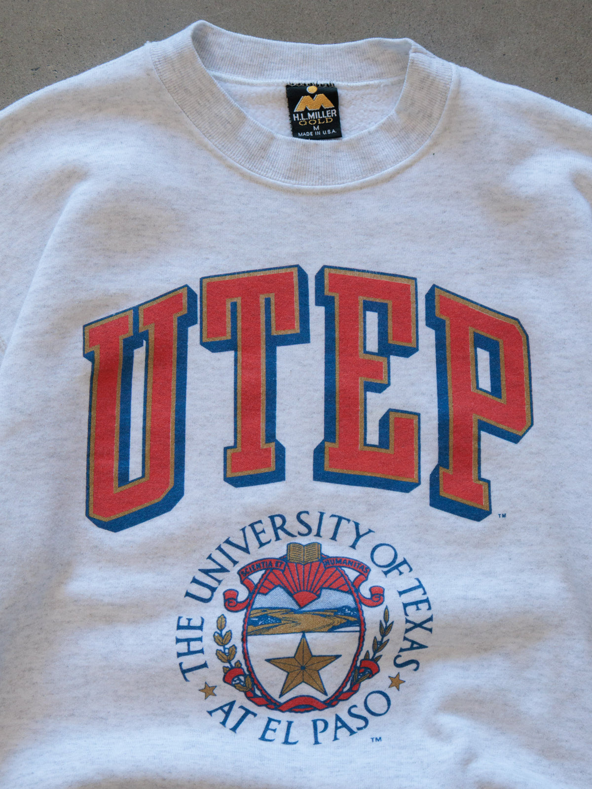 Vintage 90s Grey UTEP Miners Sweatshirt (M)