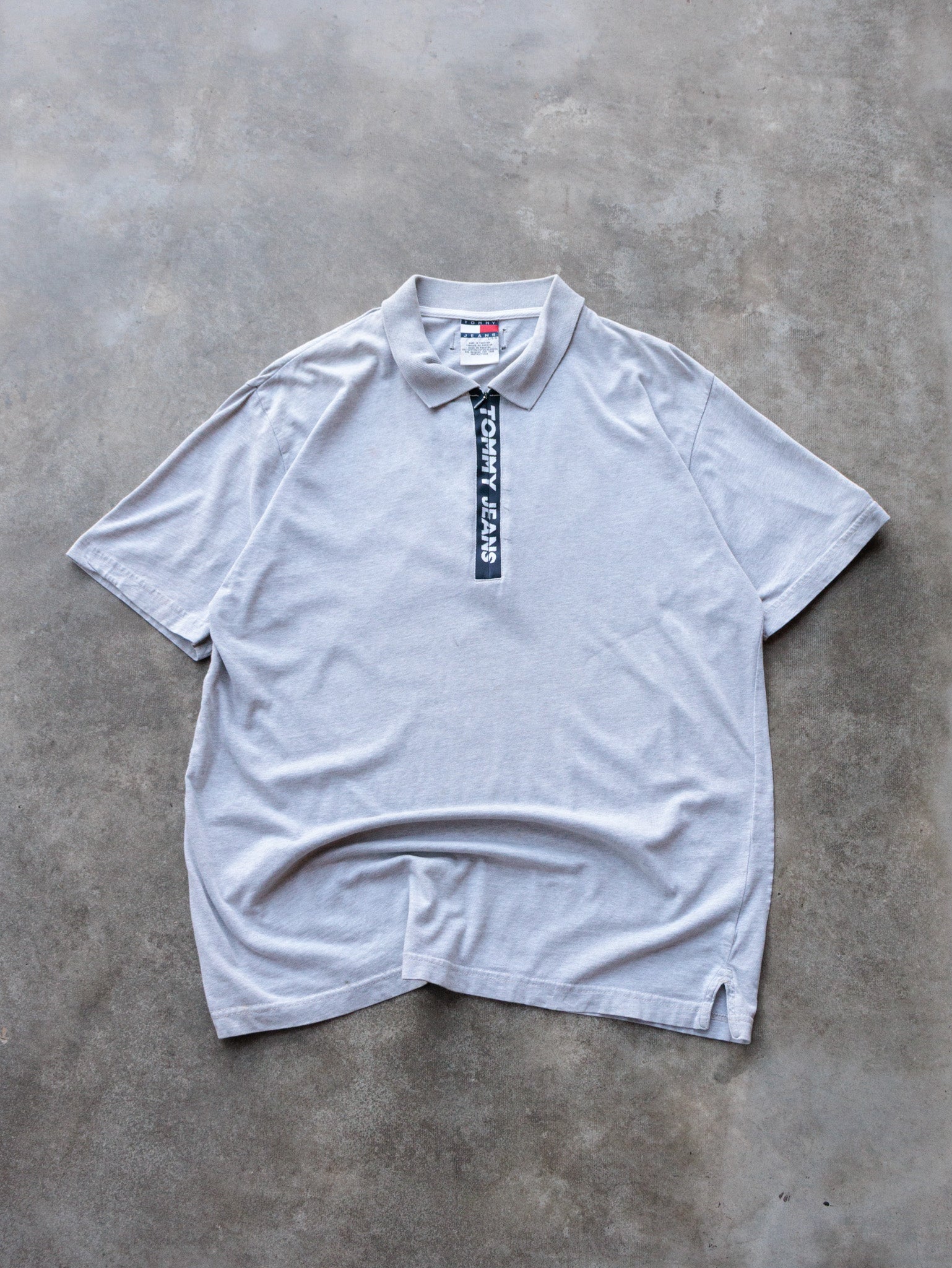 Vintage 90s Grey Tommy Jeans Polo Shirt (L)