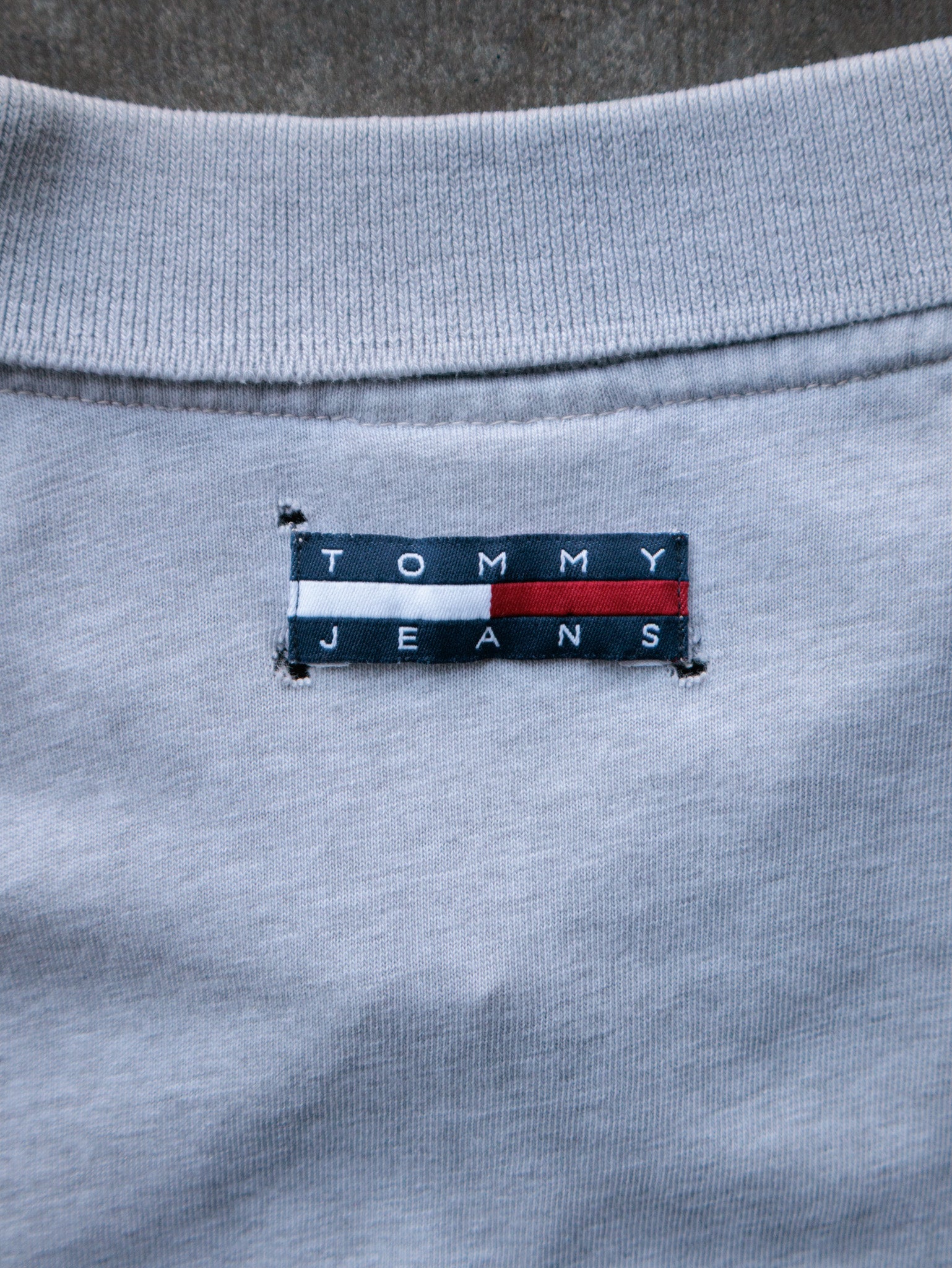 Vintage 90s Grey Tommy Jeans Polo Shirt (L)