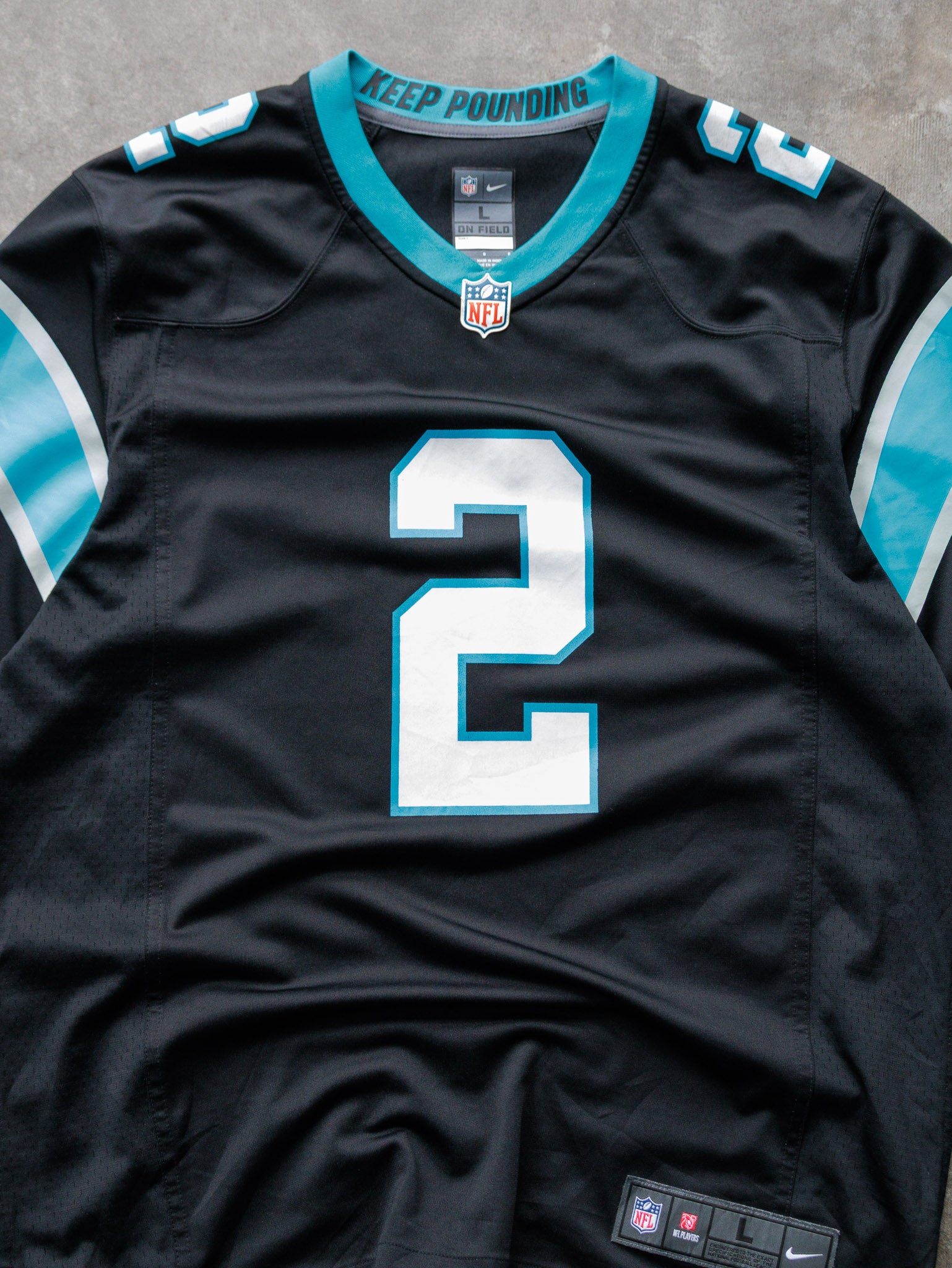 Black Nike Carolina Panthers DJ Moore NFL Jersey (L)
