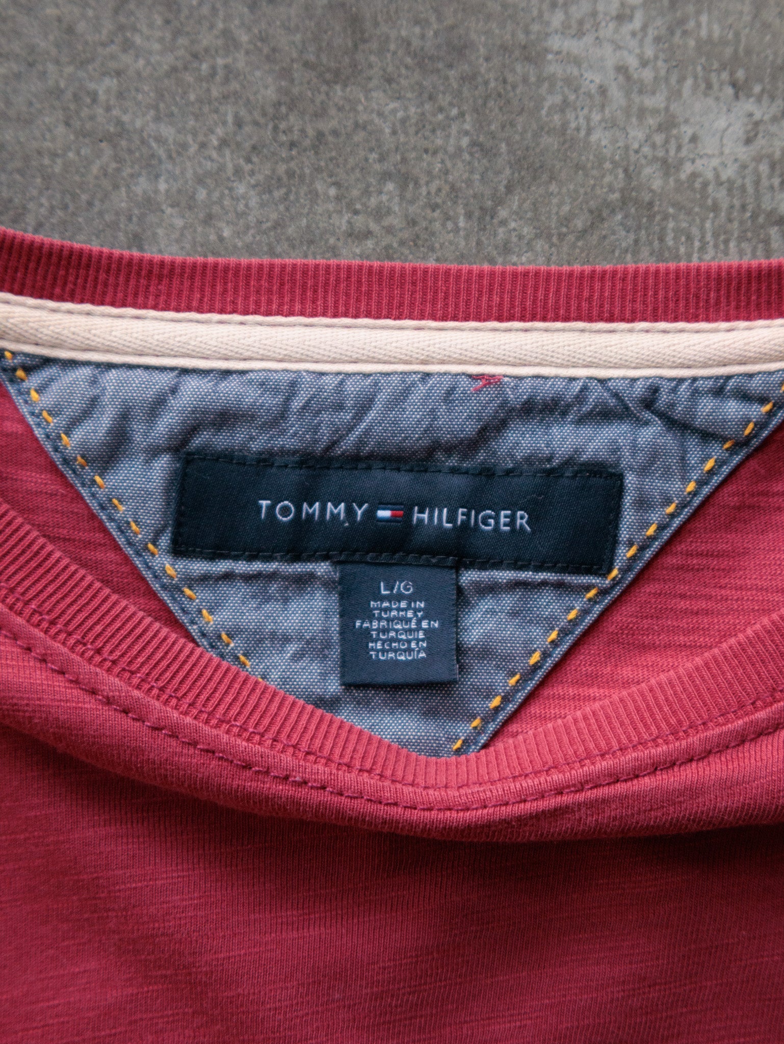 Vintage Red Tommy Hilfiger Eastern Athletics Long Sleeve Tee (L)