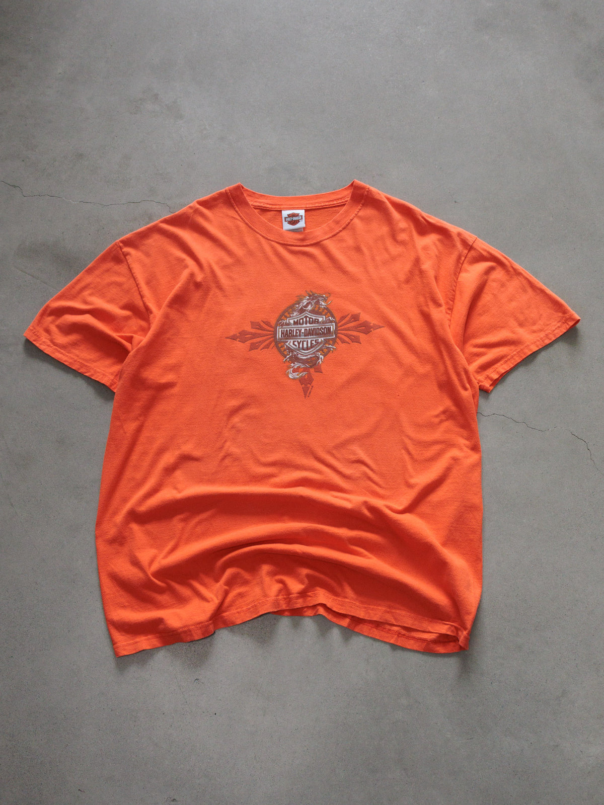 Vintage 2007 Orange Harley-Davidson Manheim Pennsylvania Tee (2XL)
