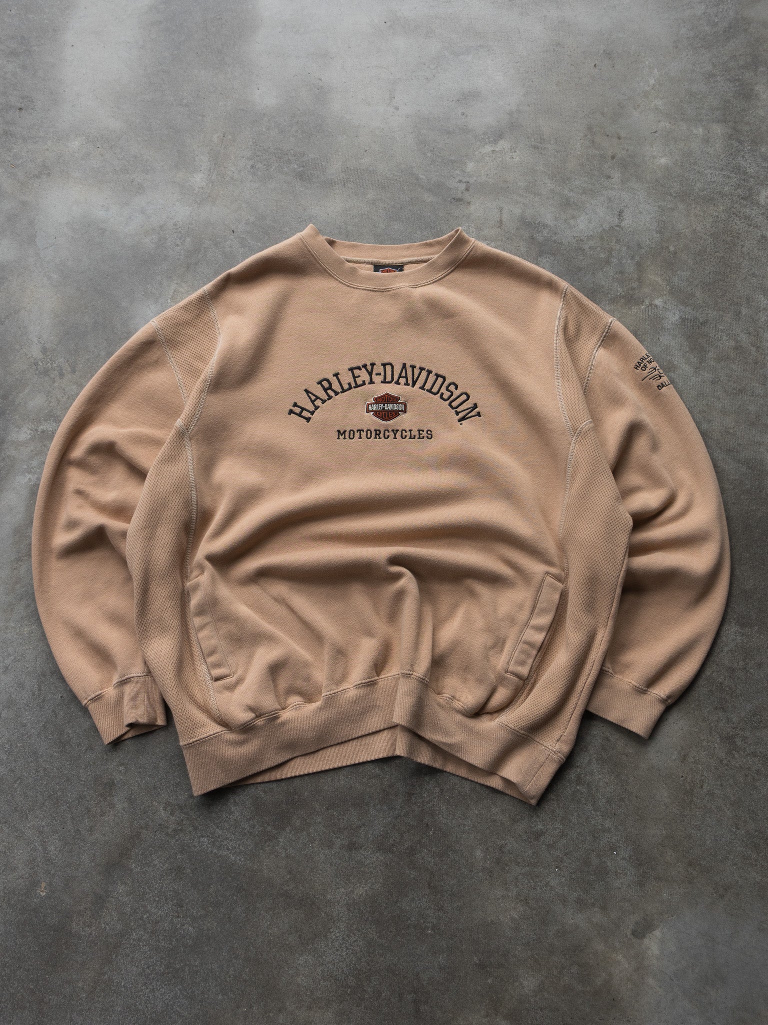 Vintage 00s Tan Harley-Davidson Dallas Texas Sweatshirt (XL)