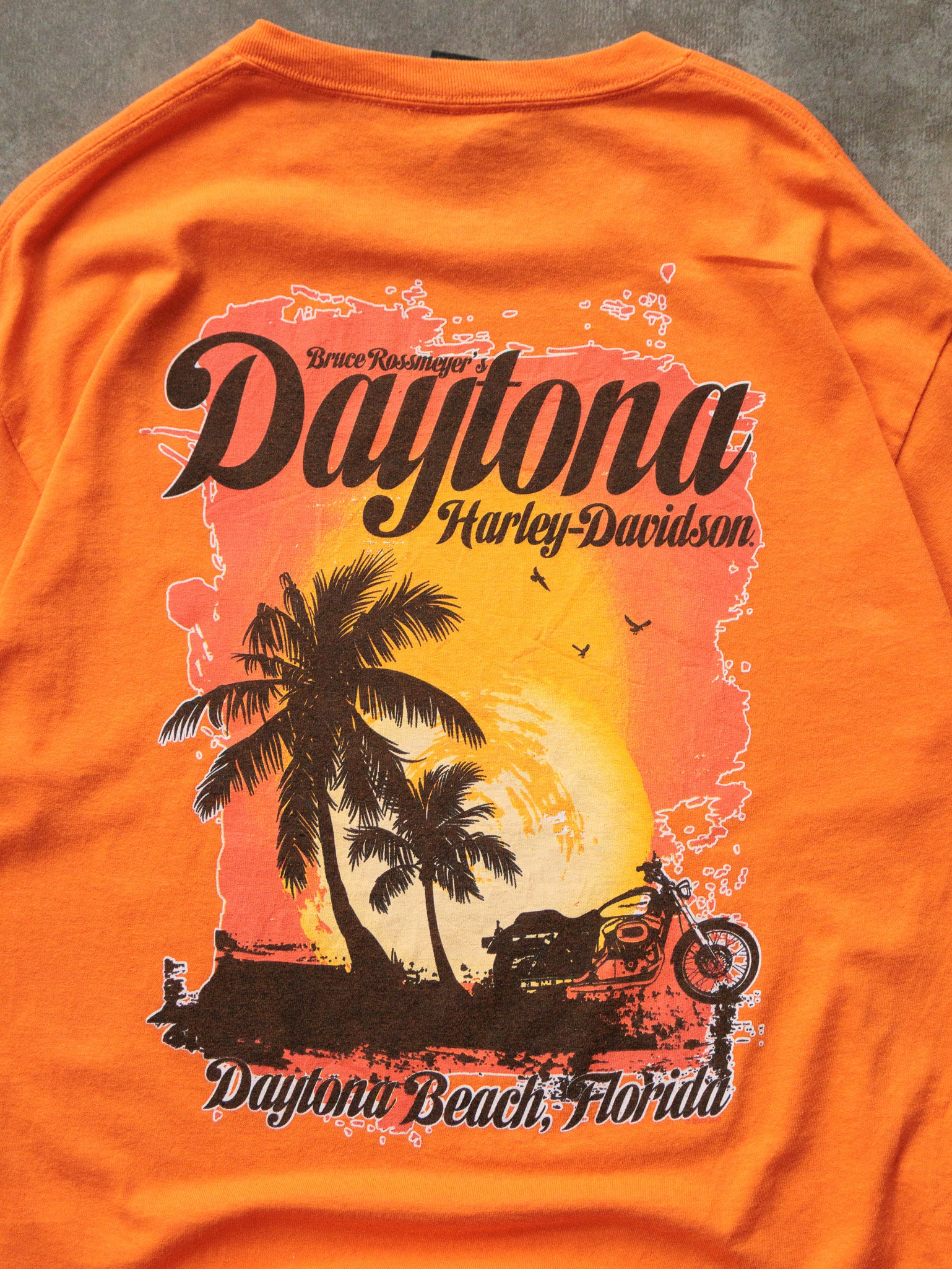 Orange Harley-Davidson Daytona Beach Florida Tee (L)