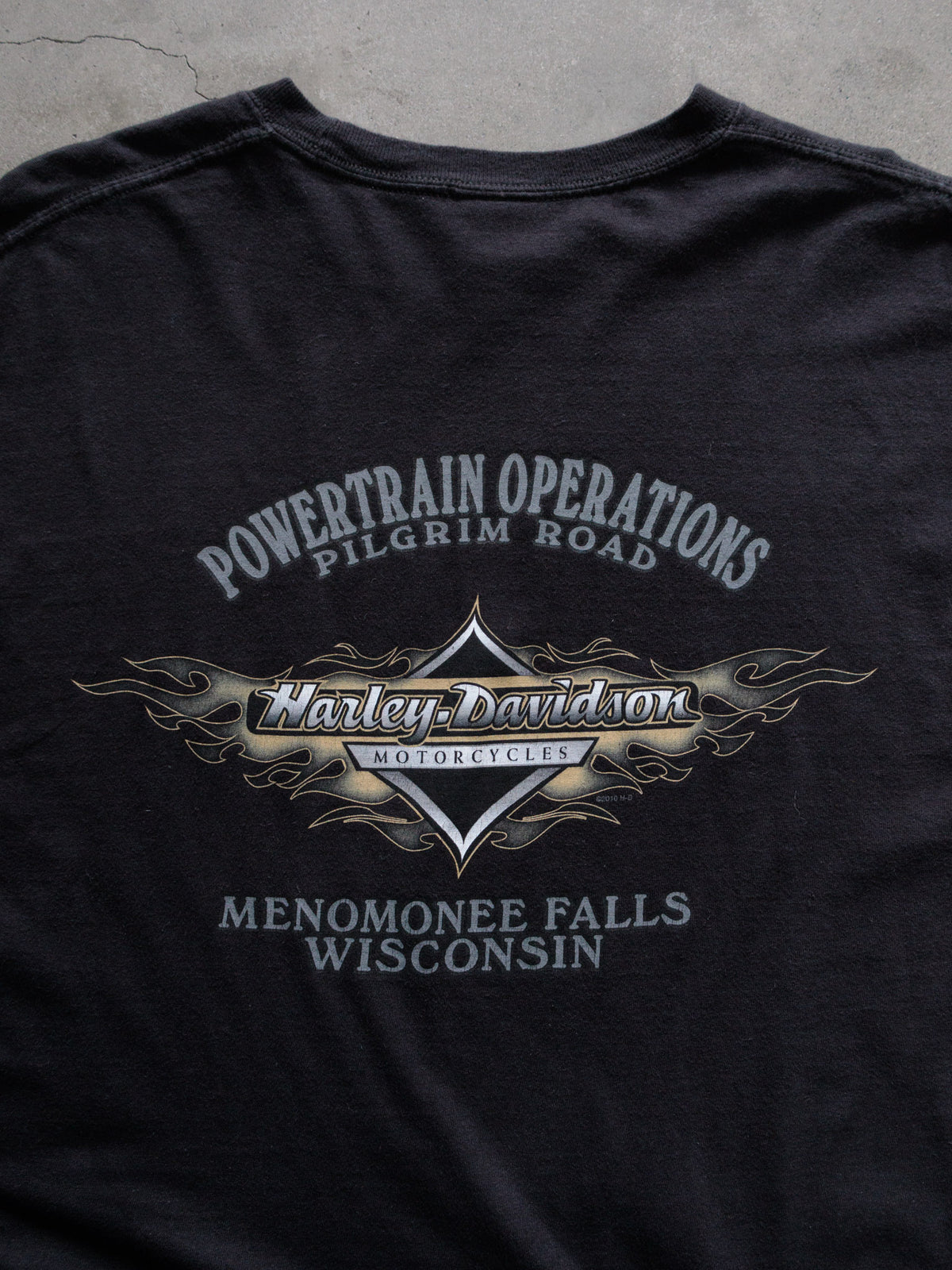 Vintage Black Harley-Davidson Menomonee Falls Wisconsin Tee (XL)