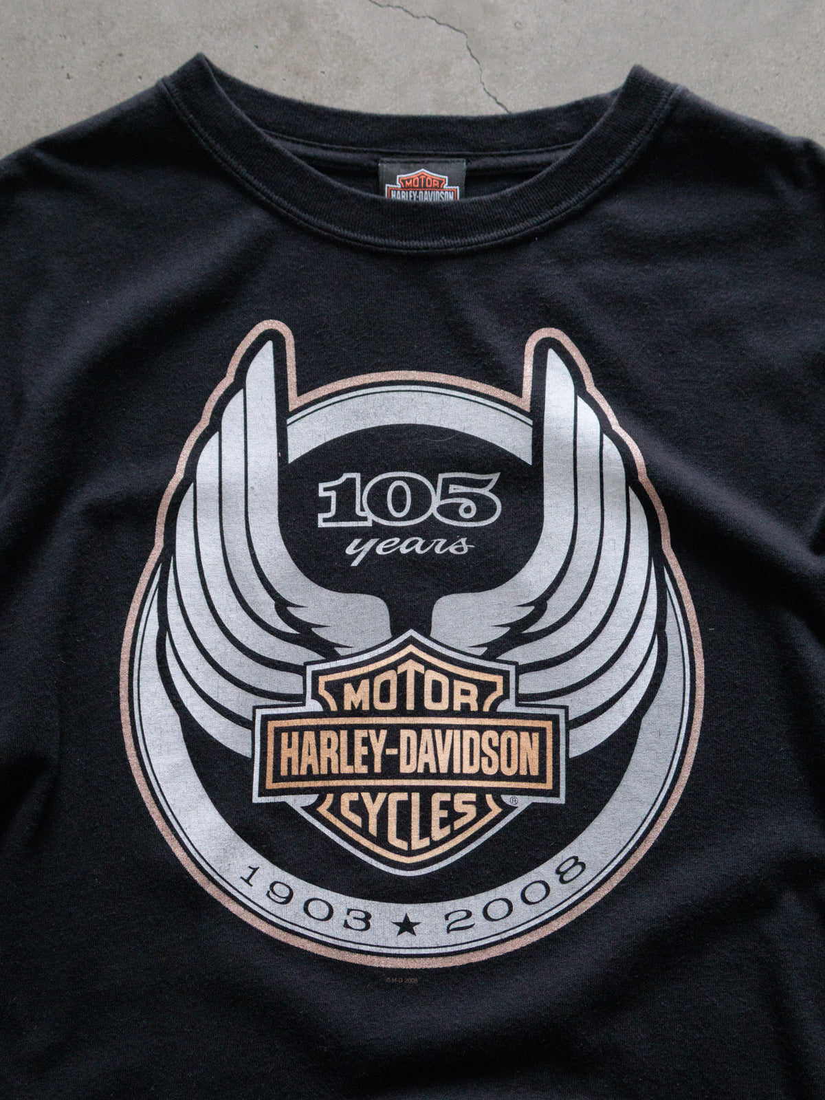 Vintage 2008 Black Harley-Davidson 105th Anniversary Milwaukee Wisconsin Tee (L)