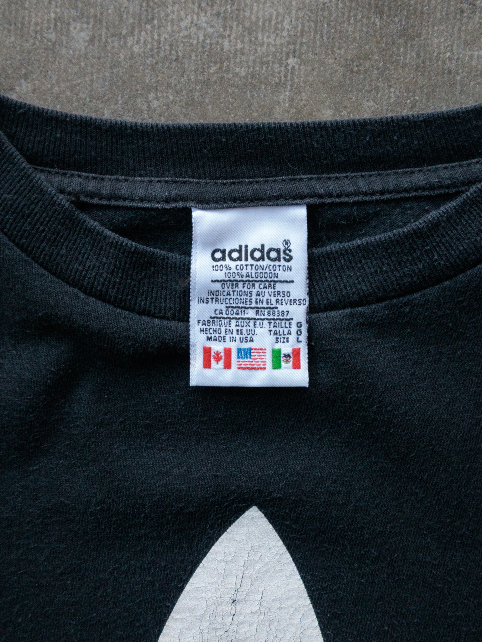Vintage 90s Black Adidas Tee (L)